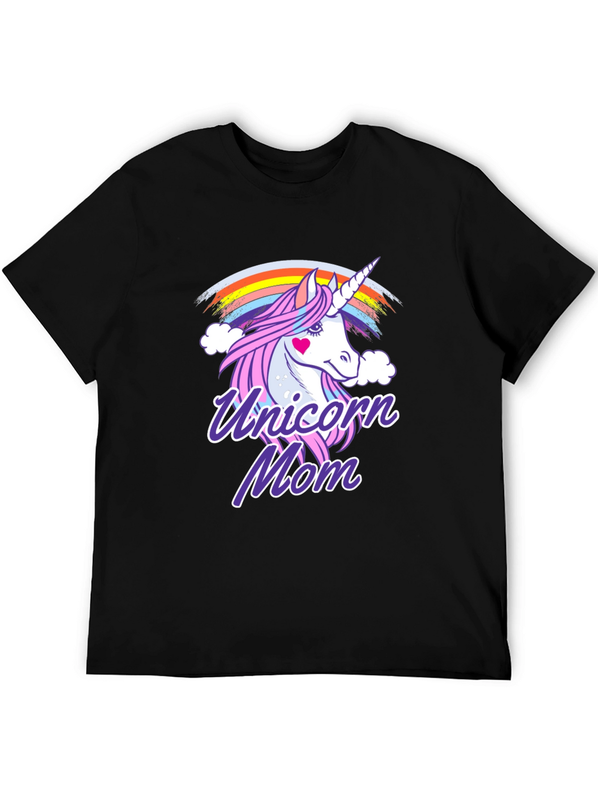 Unicorn Mom Graphic T-Shirt - Cute Rainbow Design