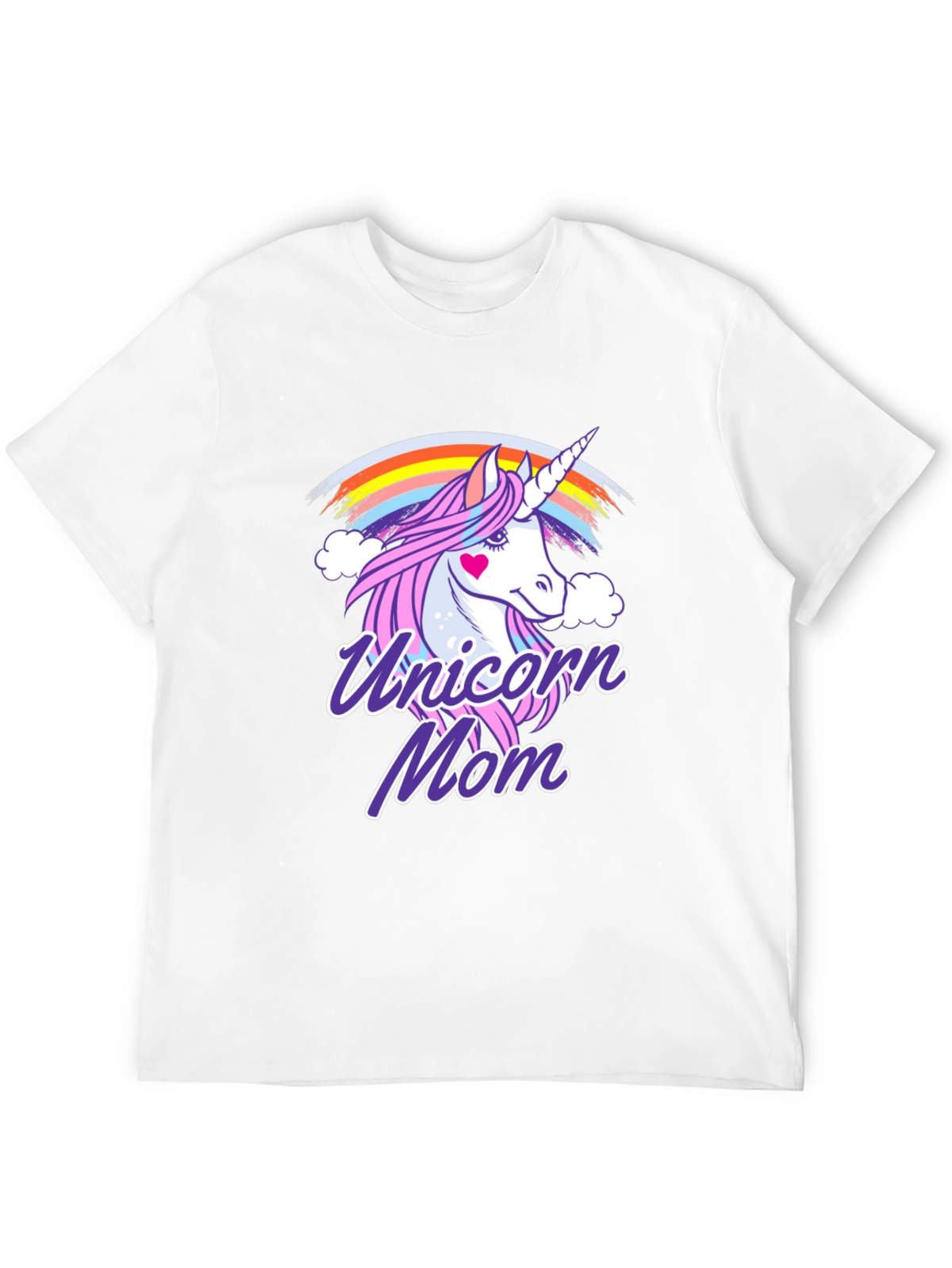 Unicorn Mom Graphic T-Shirt - Cute Rainbow Design