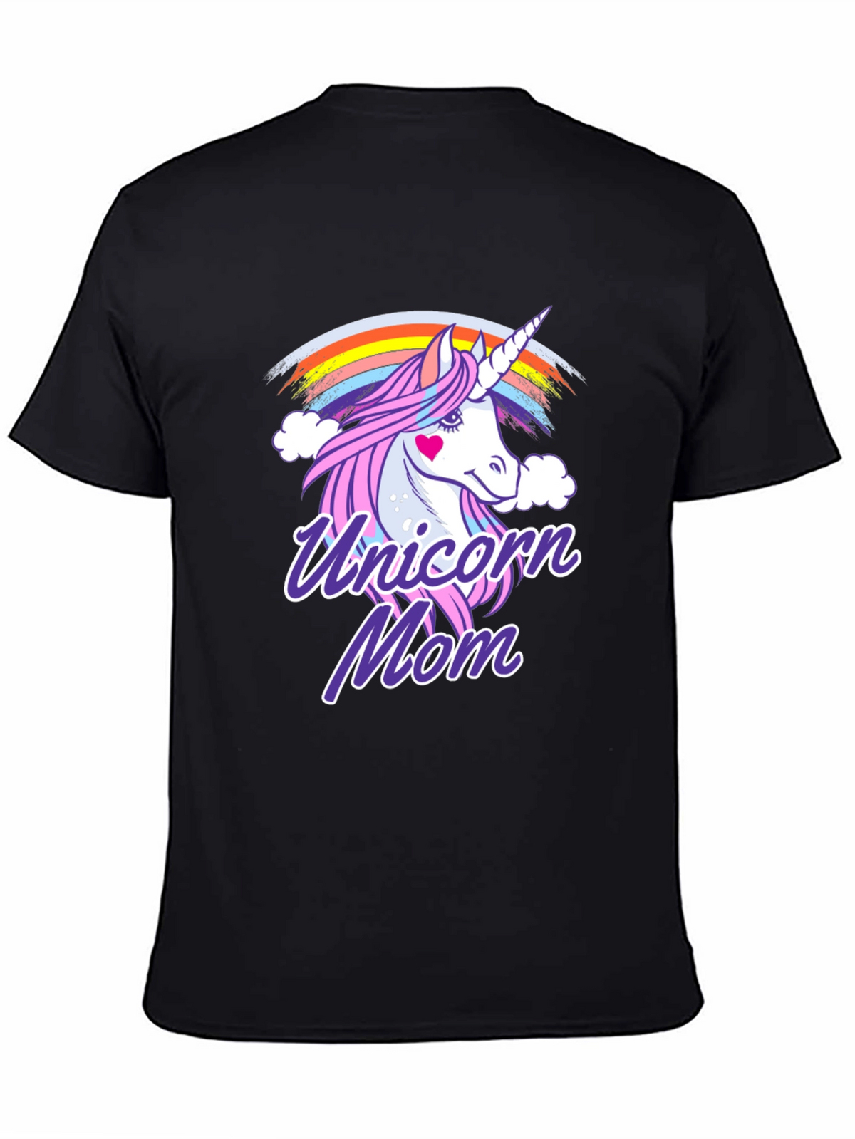 Unicorn Mom Graphic T-Shirt - Cute Rainbow Design