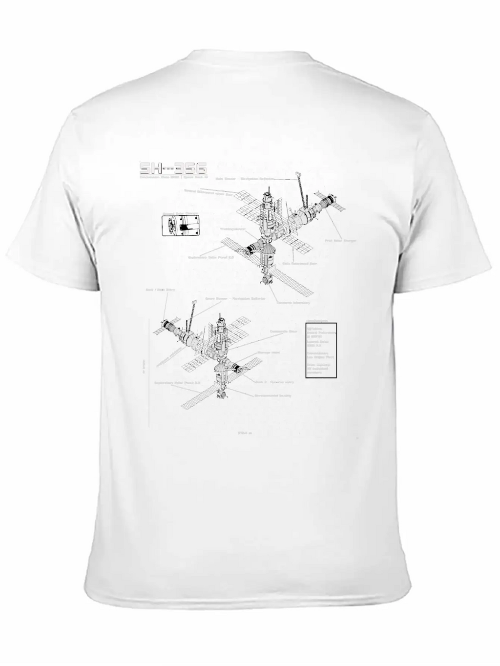 SH --- 356 Blueprint Spaceship Base Earth Stylish Everyday T-Shirt – Unisex Basic Cotton Tee