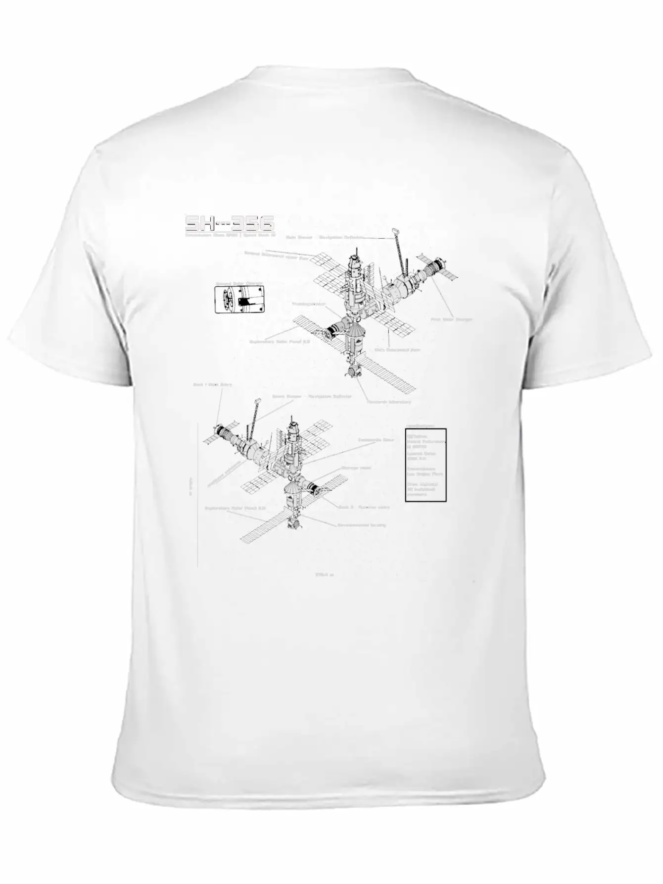 SH --- 356 Blueprint Spaceship Base Earth Stylish Everyday T-Shirt – Unisex Basic Cotton Tee
