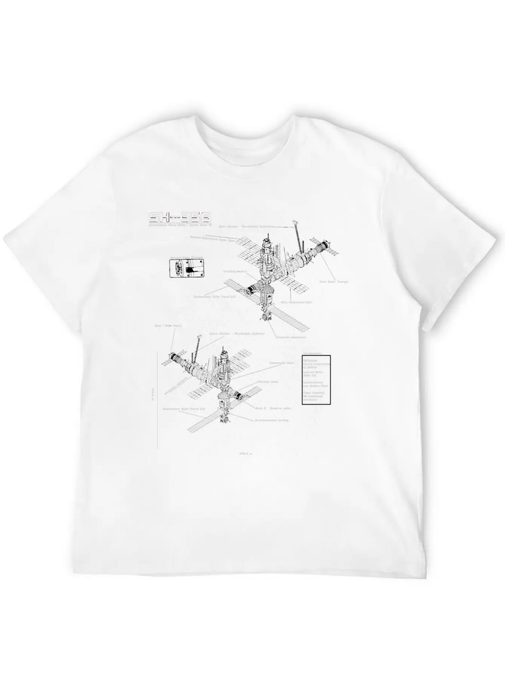 SH --- 356 Blueprint Spaceship Base Earth Stylish Everyday T-Shirt – Unisex Basic Cotton Tee