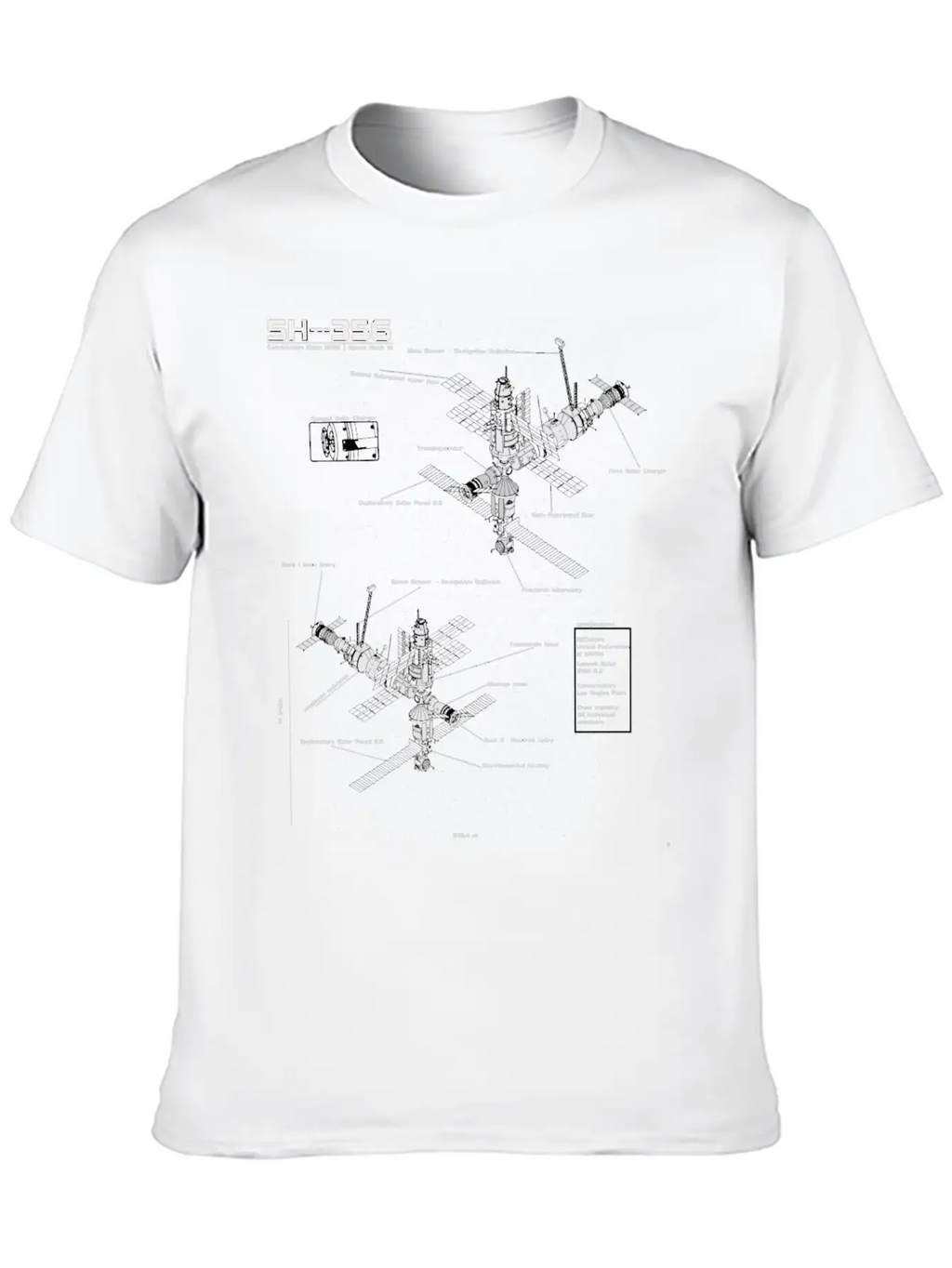 SH --- 356 Blueprint Spaceship Base Earth Stylish Everyday T-Shirt – Unisex Basic Cotton Tee