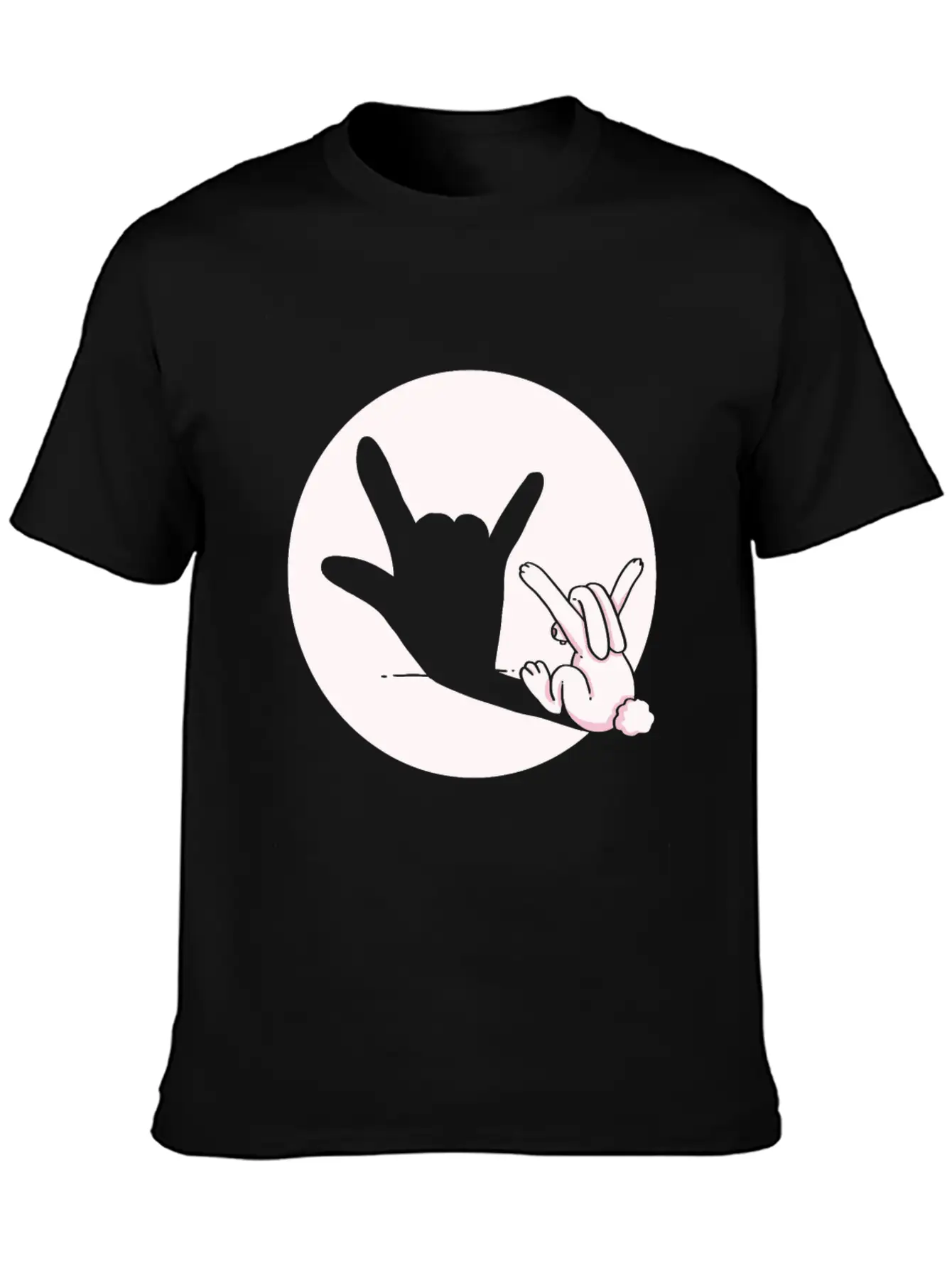 Shadow Bunny Cool Hand Gesture Gift Idea Timeless Short Sleeve Tee – Comfy And Minimalist Design