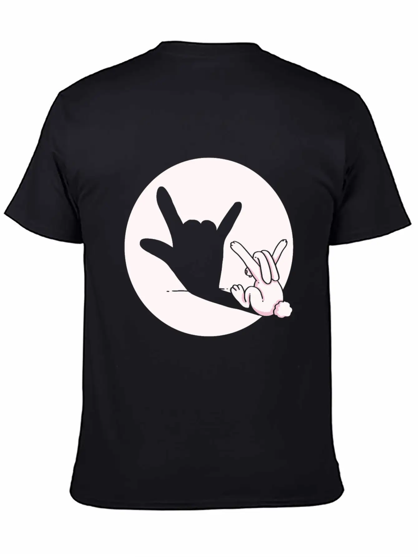 Shadow Bunny Cool Hand Gesture Gift Idea Timeless Short Sleeve Tee – Comfy And Minimalist Design