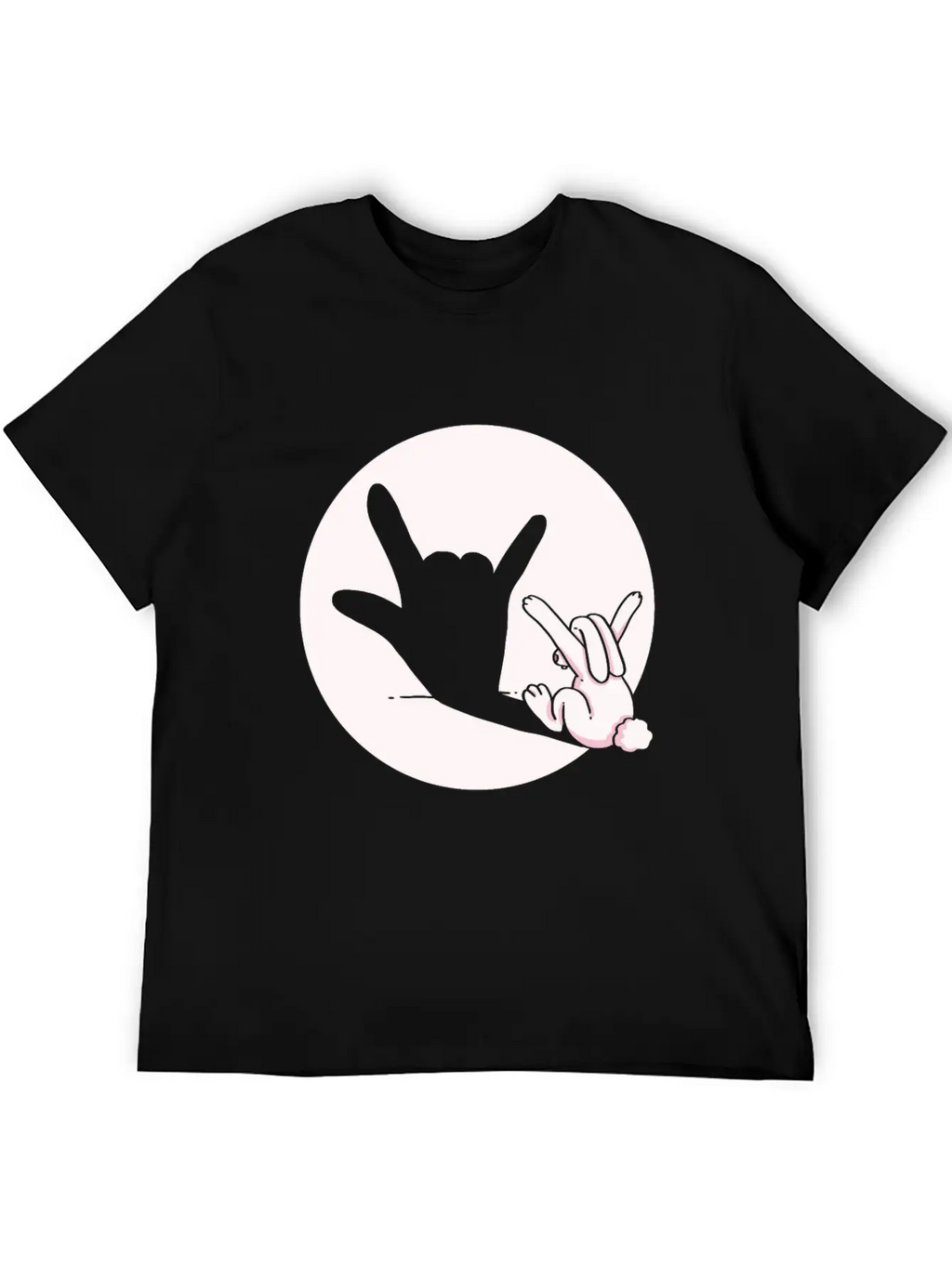 Shadow Bunny Cool Hand Gesture Gift Idea Timeless Short Sleeve Tee – Comfy And Minimalist Design