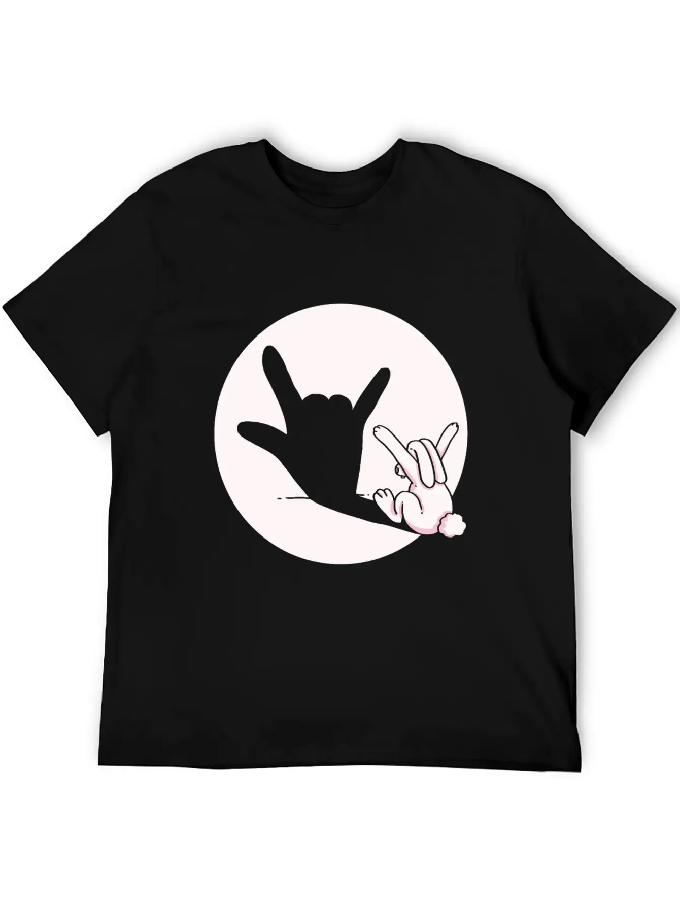 Shadow Bunny Cool Hand Gesture Gift Idea Timeless Short Sleeve Tee – Comfy And Minimalist Design