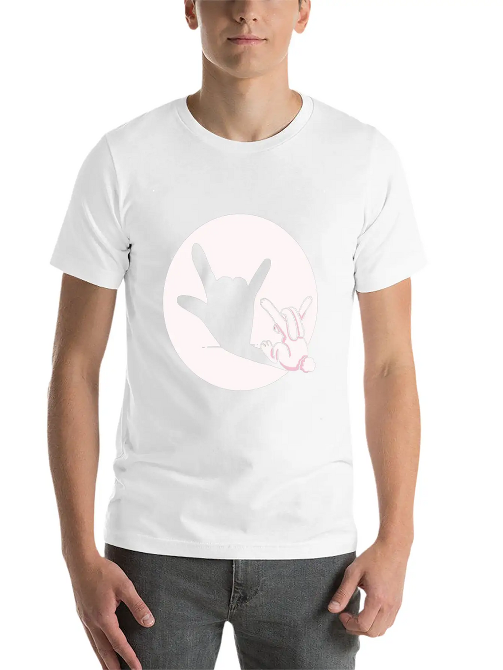 Shadow Bunny Cool Hand Gesture Gift Idea Timeless Short Sleeve Tee – Comfy And Minimalist Design