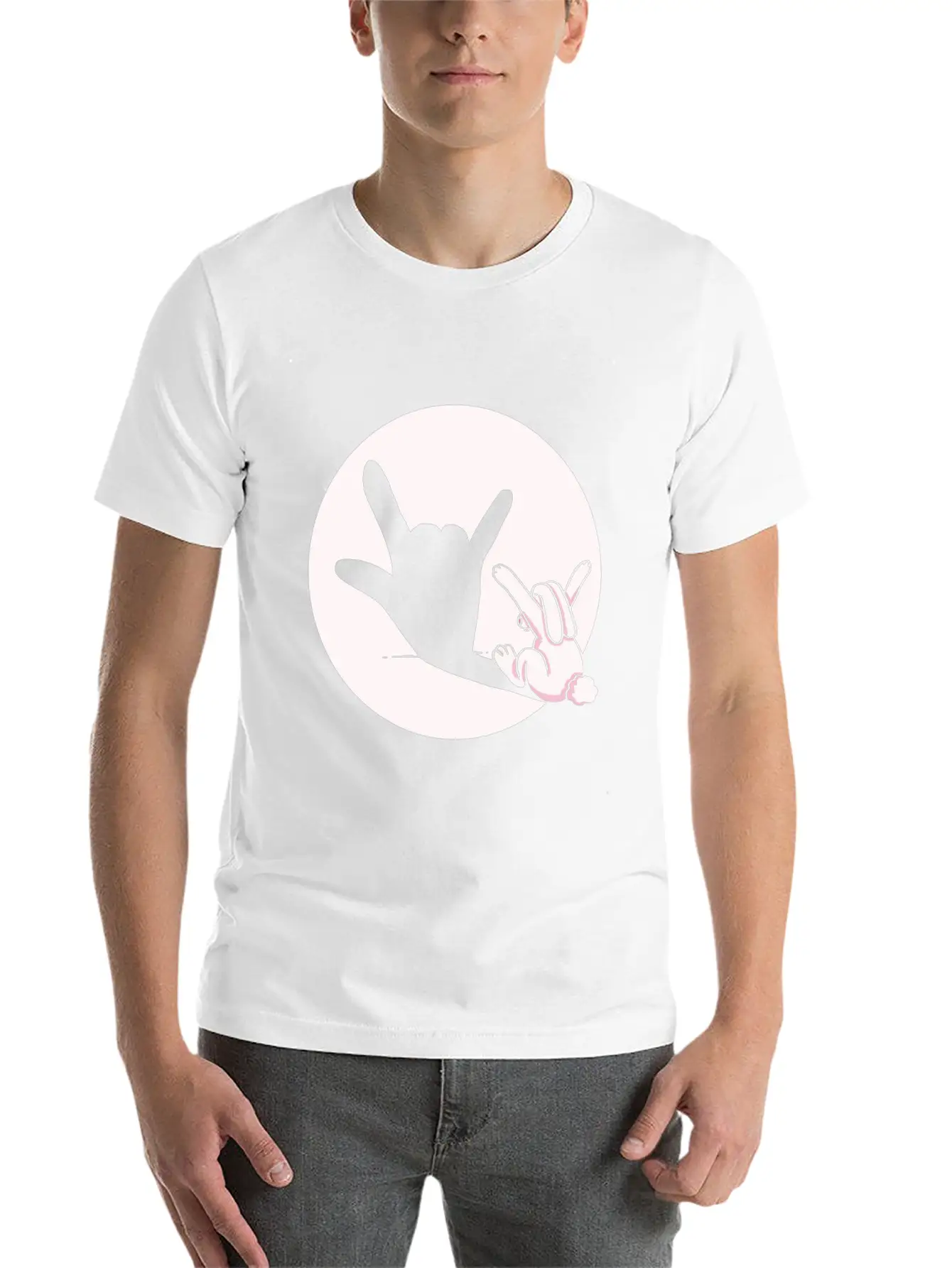Shadow Bunny Cool Hand Gesture Gift Idea Timeless Short Sleeve Tee – Comfy And Minimalist Design