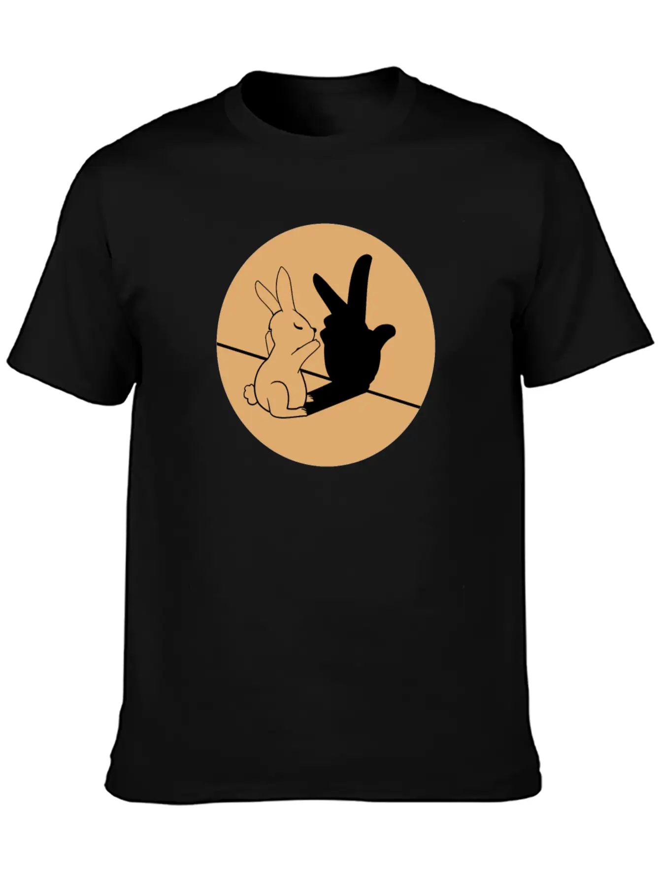 Shadows Hands Cool Art Bunny Gift Idea Breathable Graphic T-Shirt – Perfect For Casual Days