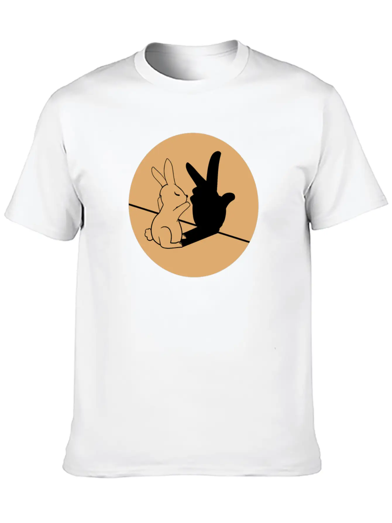 Shadows Hands Cool Art Bunny Gift Idea Breathable Graphic T-Shirt – Perfect For Casual Days