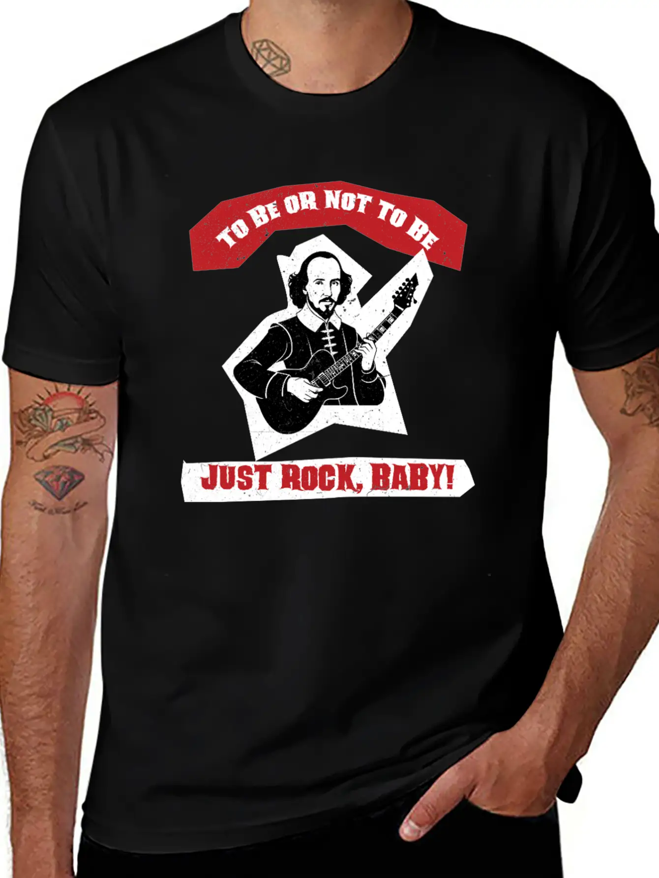 : Shakespeare Guitar Rock Hamlet Unisex Casual T-Shirt – Clean Design For Daily Comfort