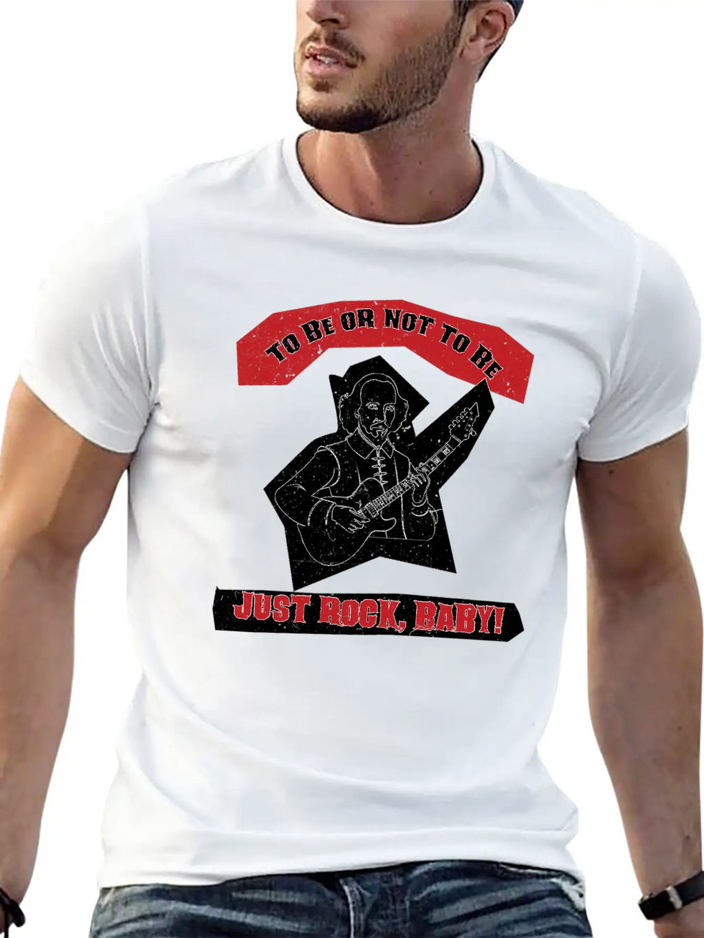 : Shakespeare Guitar Rock Hamlet Unisex Casual T-Shirt – Clean Design For Daily Comfort