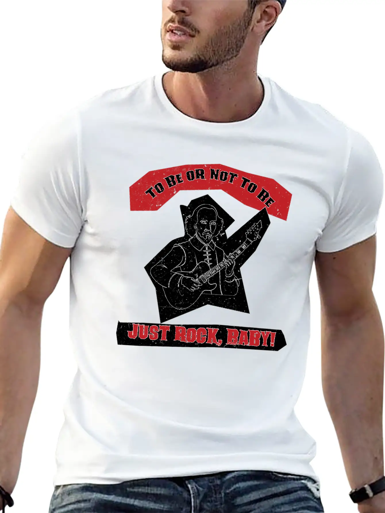 : Shakespeare Guitar Rock Hamlet Unisex Casual T-Shirt – Clean Design For Daily Comfort