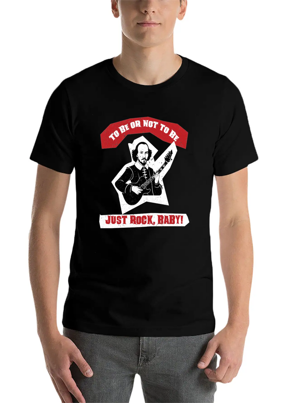: Shakespeare Guitar Rock Hamlet Unisex Casual T-Shirt – Clean Design For Daily Comfort
