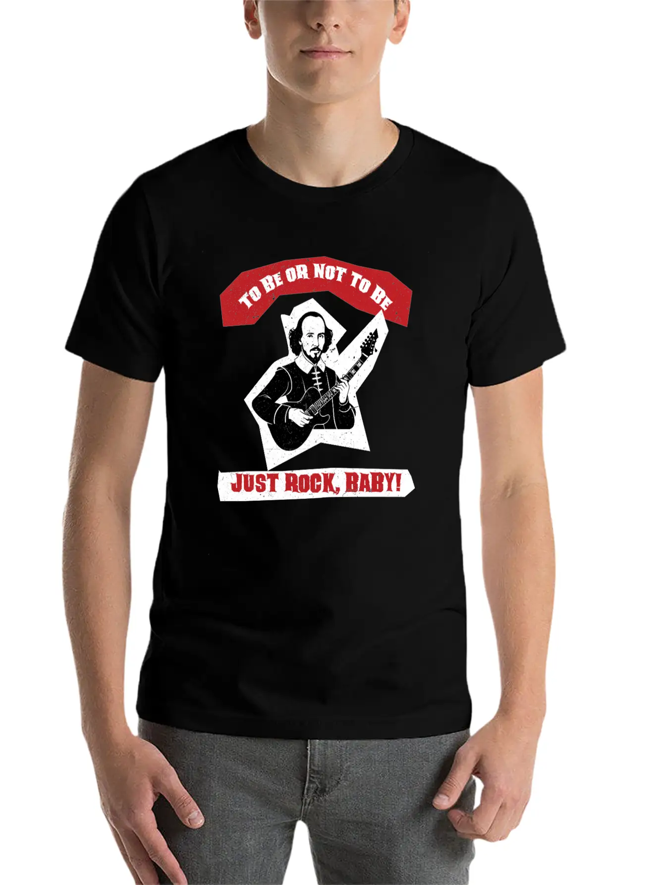 : Shakespeare Guitar Rock Hamlet Unisex Casual T-Shirt – Clean Design For Daily Comfort