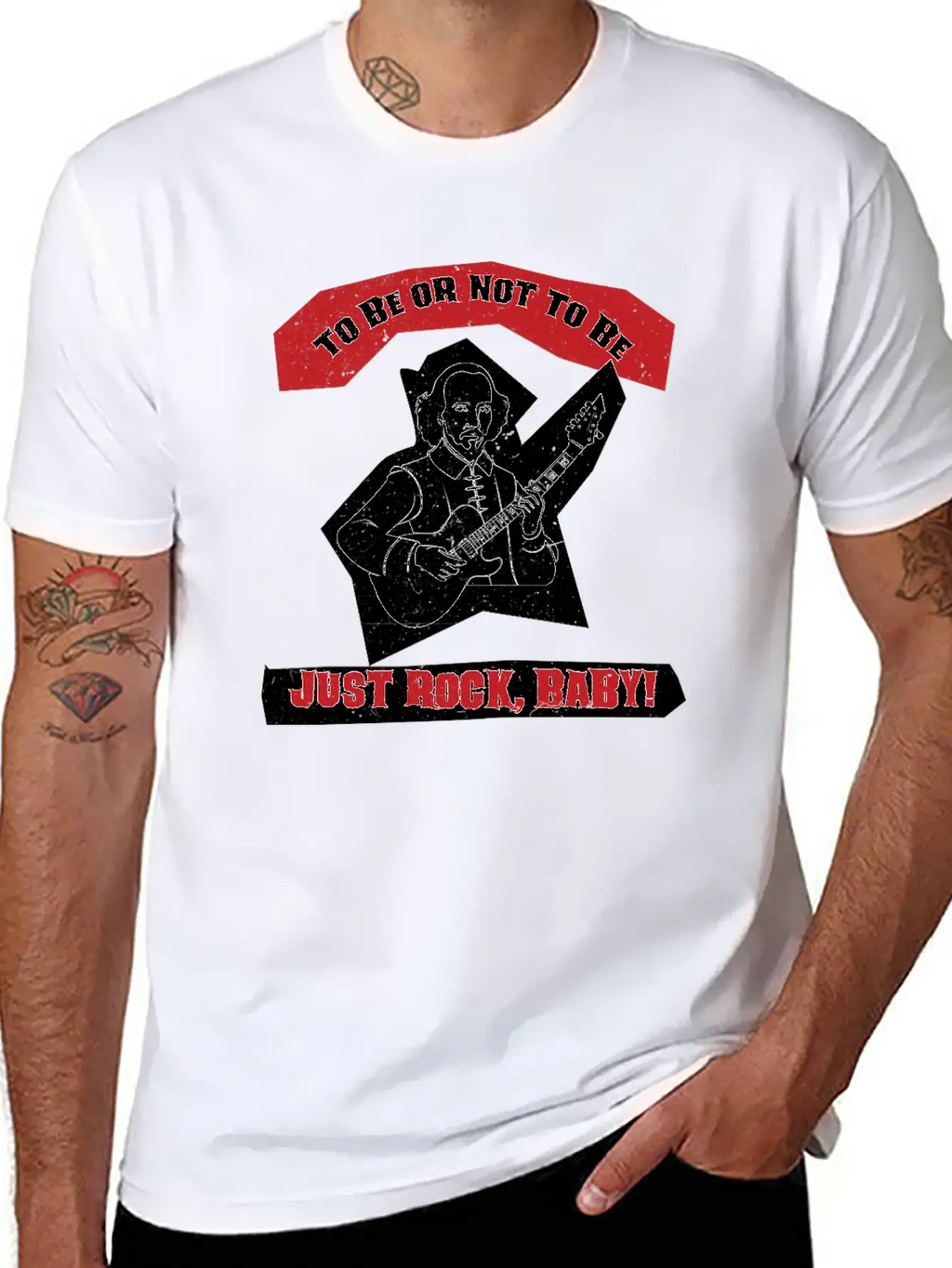 : Shakespeare Guitar Rock Hamlet Unisex Casual T-Shirt – Clean Design For Daily Comfort