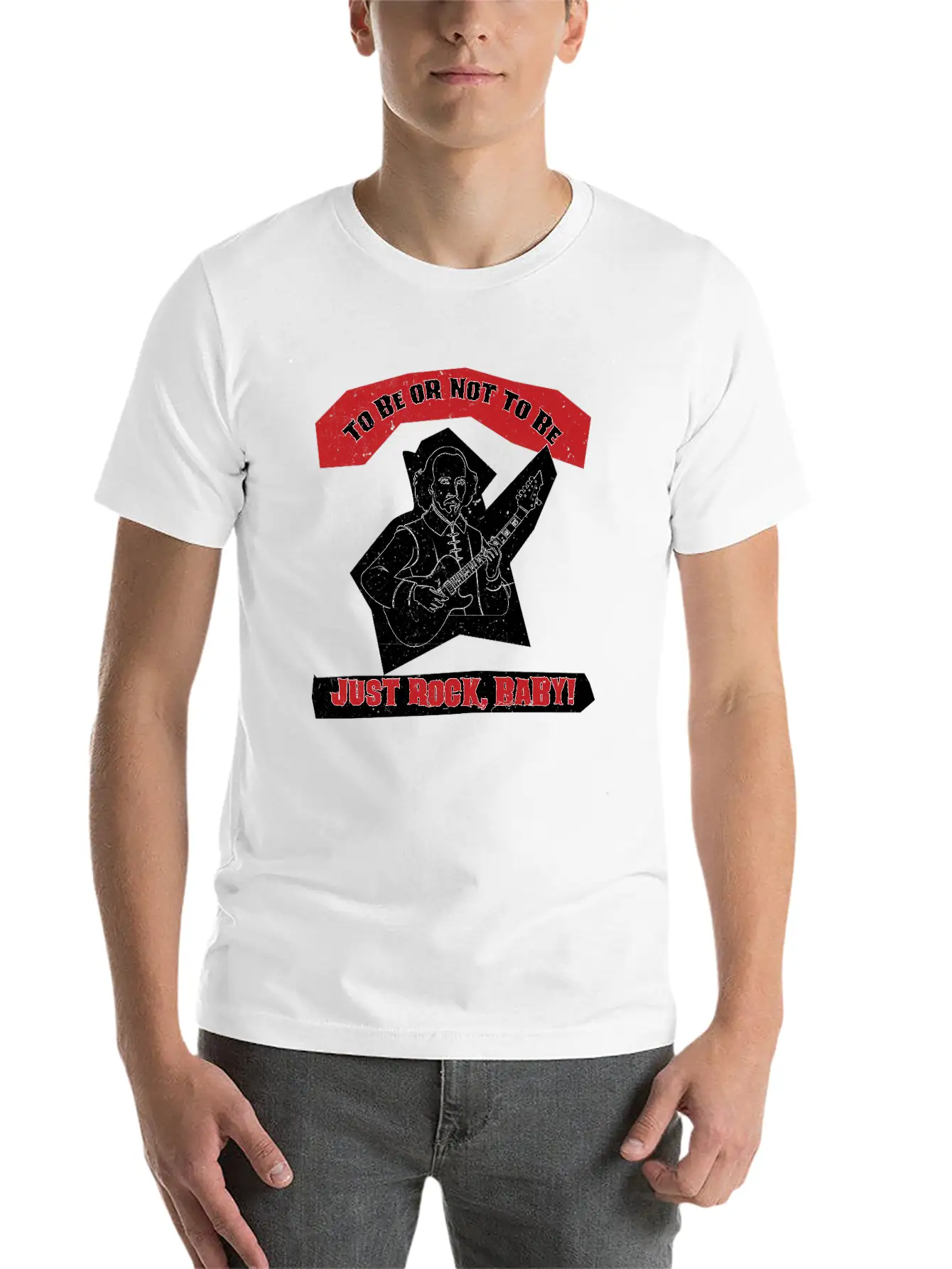 : Shakespeare Guitar Rock Hamlet Unisex Casual T-Shirt – Clean Design For Daily Comfort
