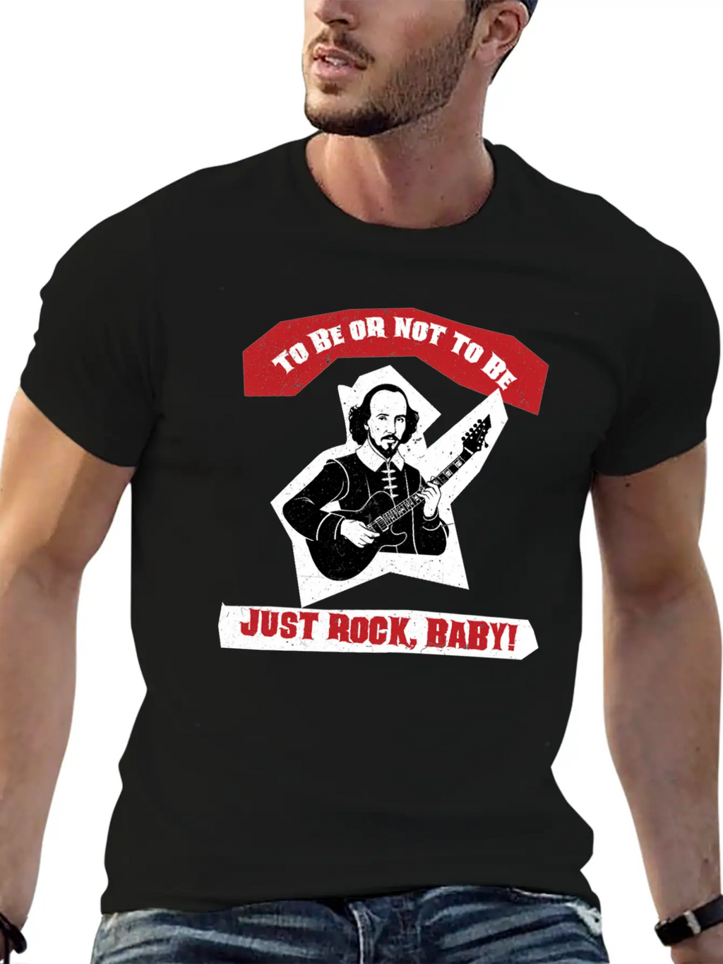 : Shakespeare Guitar Rock Hamlet Unisex Casual T-Shirt – Clean Design For Daily Comfort