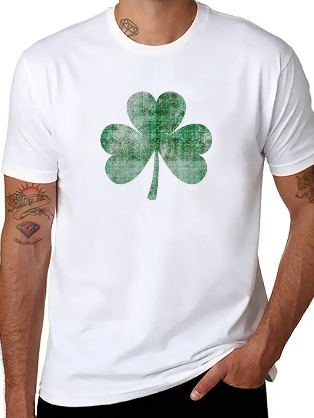 Shamrock Buffalo Plaid Flannel Tartan Green Clover Breathable Graphic T-Shirt – Perfect For Casual Days