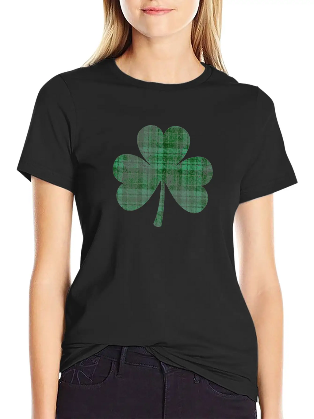 Shamrock Buffalo Plaid Flannel Tartan Green Clover Breathable Graphic T-Shirt – Perfect For Casual Days