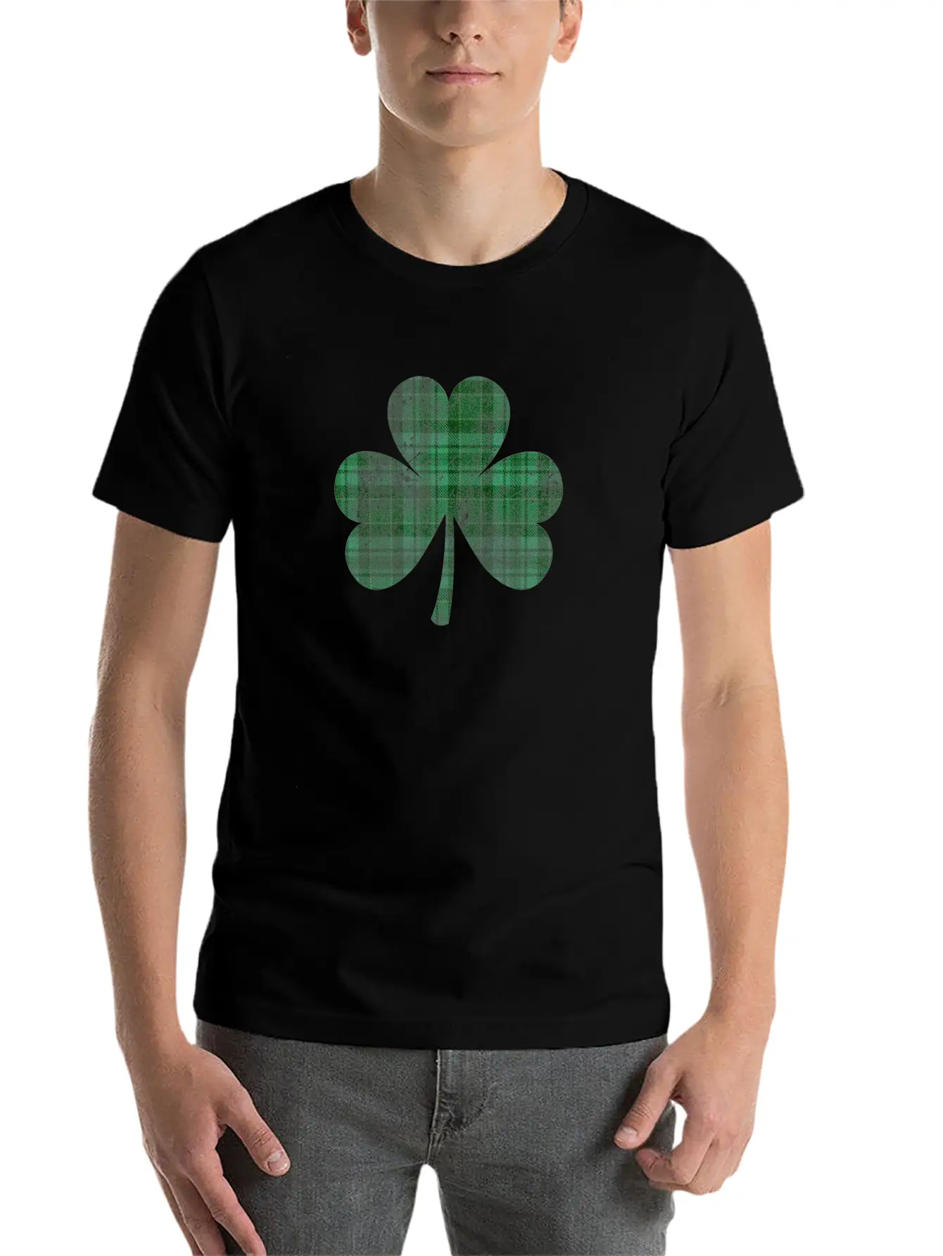 Shamrock Buffalo Plaid Flannel Tartan Green Clover Breathable Graphic T-Shirt – Perfect For Casual Days