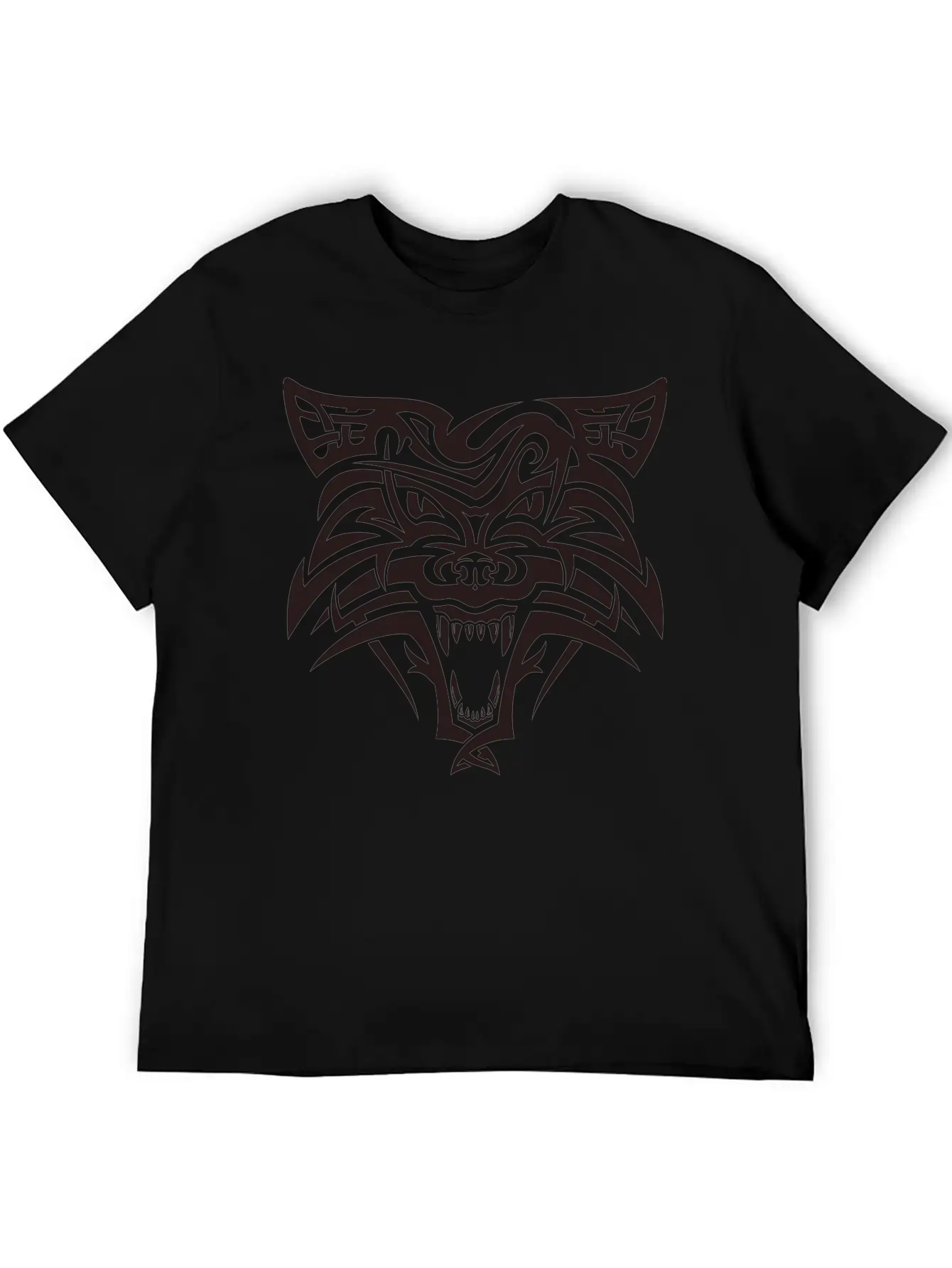 Shape Wolf Head Cool Tattoo Animal Vector Image Basic Graphic T-Shirt – Daily Comfort In Soft Cotton
