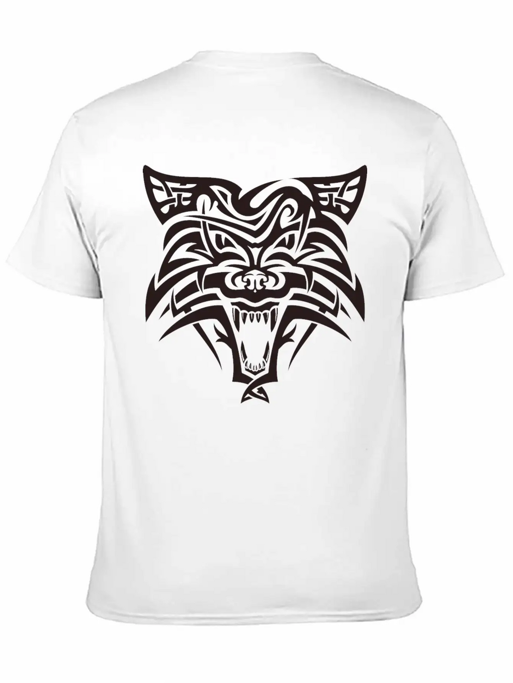 Shape Wolf Head Cool Tattoo Animal Vector Image Basic Graphic T-Shirt – Daily Comfort In Soft Cotton