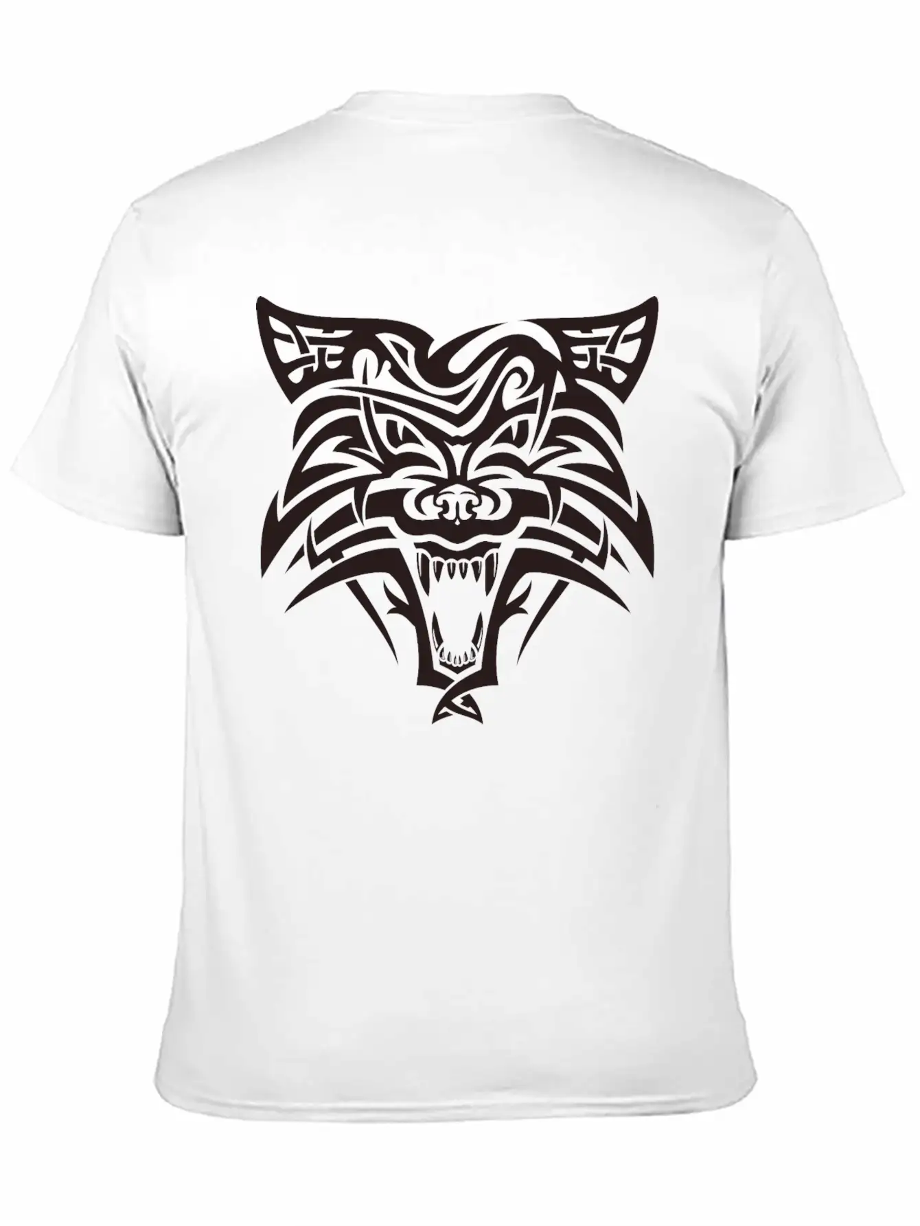 Shape Wolf Head Cool Tattoo Animal Vector Image Basic Graphic T-Shirt – Daily Comfort In Soft Cotton