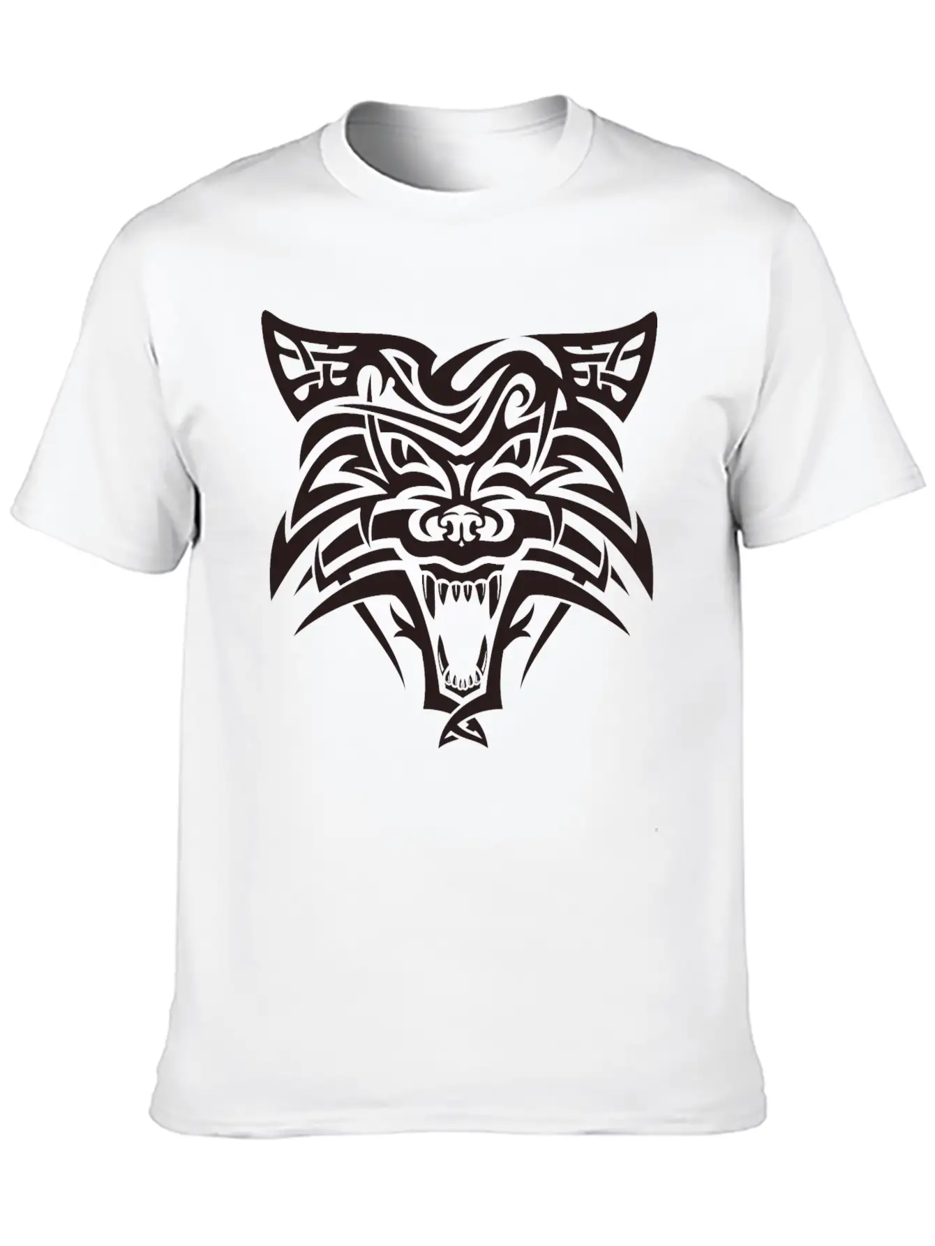 Shape Wolf Head Cool Tattoo Animal Vector Image Basic Graphic T-Shirt – Daily Comfort In Soft Cotton
