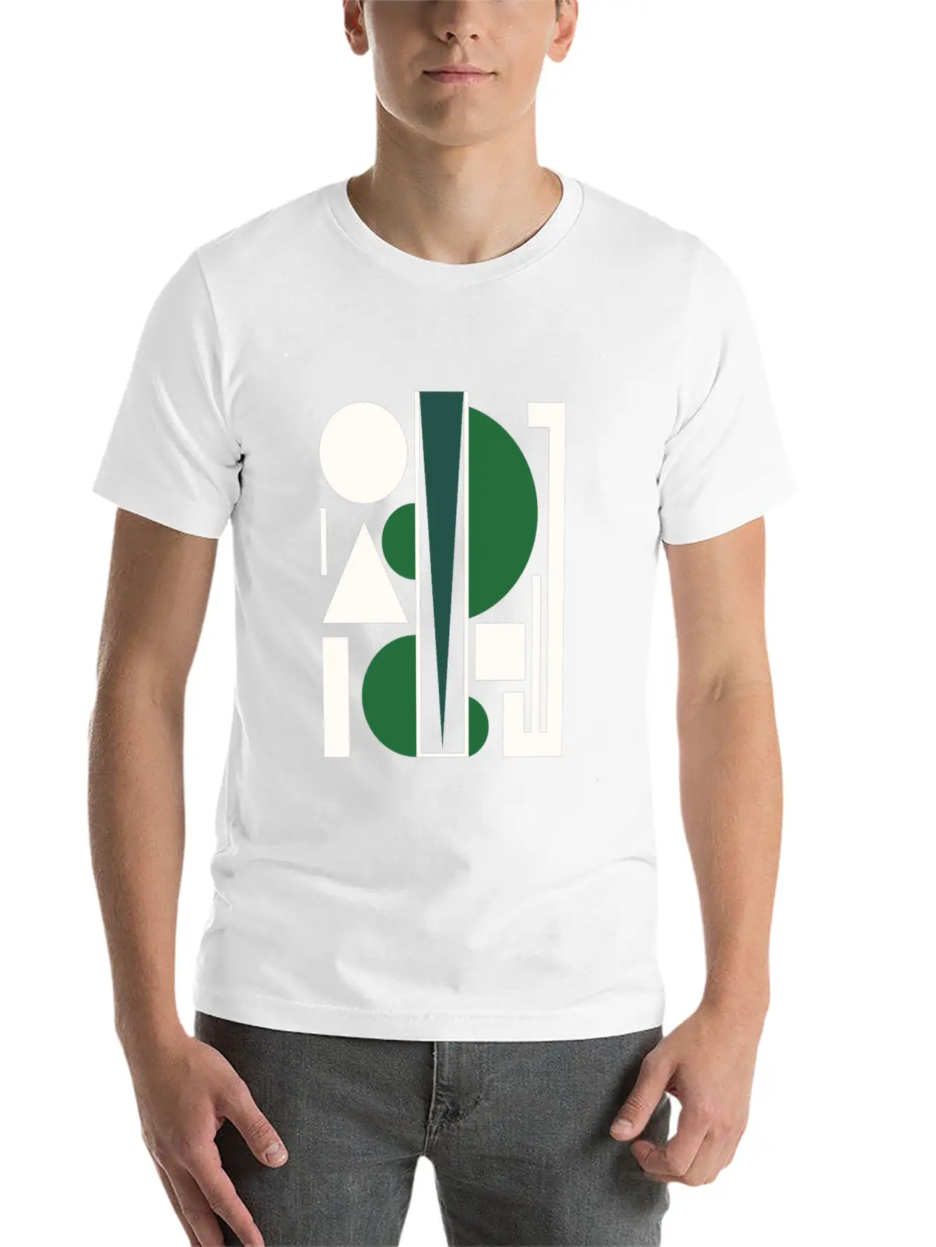 Shapes Circle Triangle Abstract Art Breathable Soft Cotton T-Shirt – Timeless Casual Look