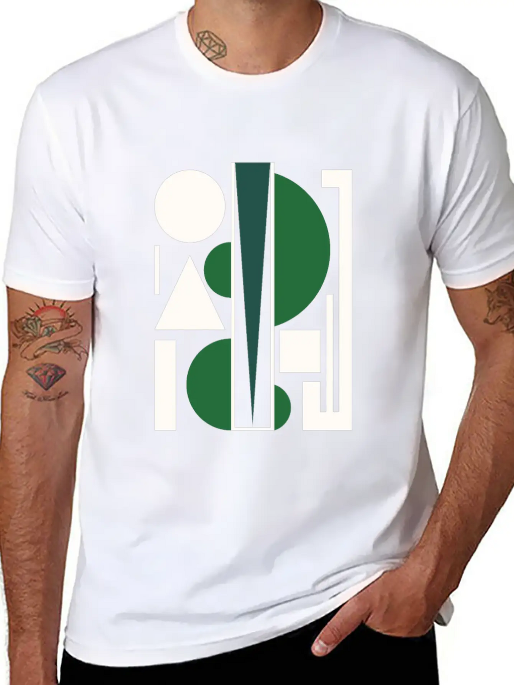 Shapes Circle Triangle Abstract Art Breathable Soft Cotton T-Shirt – Timeless Casual Look