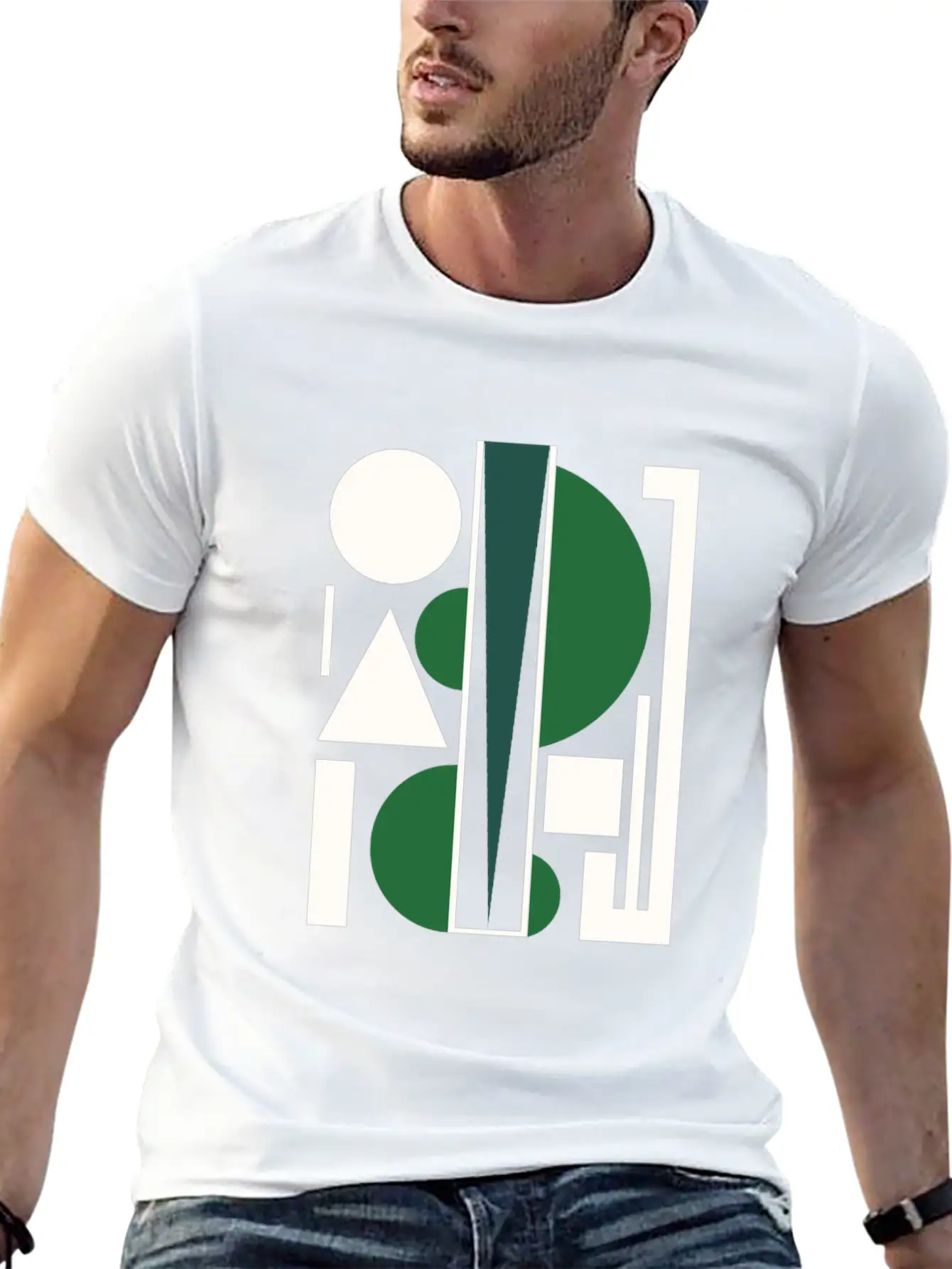 Shapes Circle Triangle Abstract Art Breathable Soft Cotton T-Shirt – Timeless Casual Look