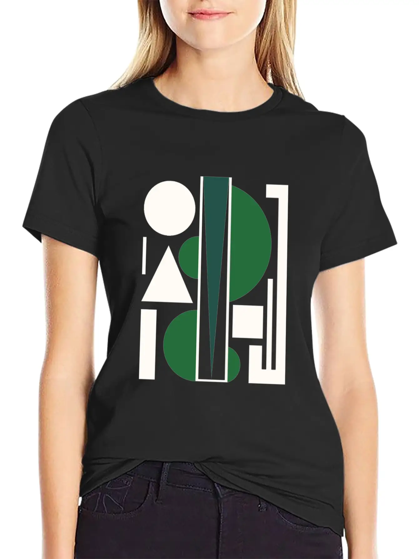 Shapes Circle Triangle Abstract Art Breathable Soft Cotton T-Shirt – Timeless Casual Look