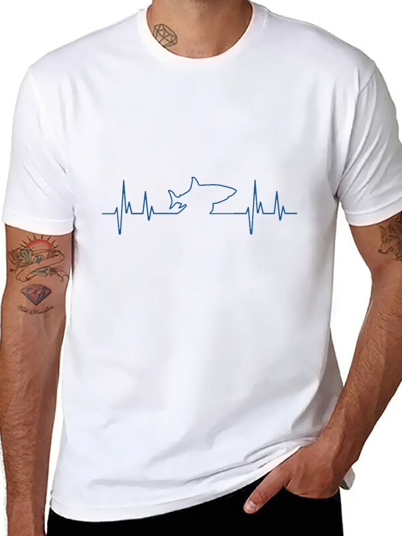 Shark Beat Basic Graphic T-Shirt – Daily Comfort In Soft Cotton