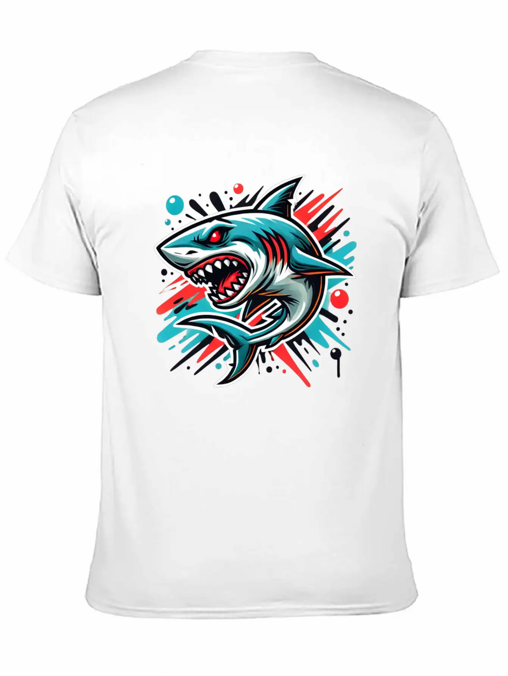 Shark Graffiti Oldschool Essential Cotton Tee For Daily Outfits – Unisex Style