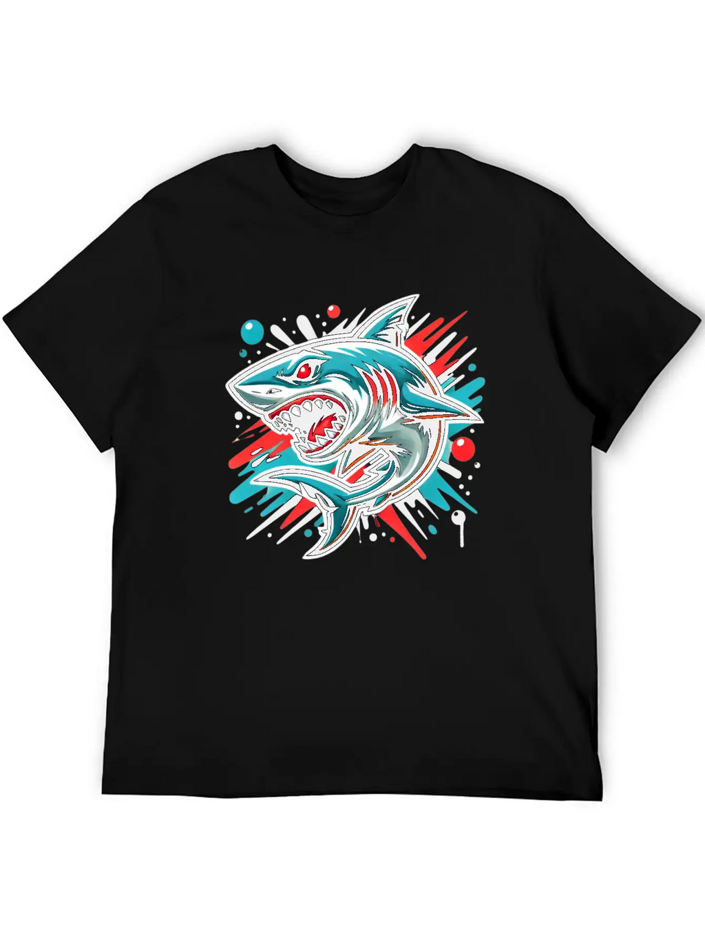 Shark Graffiti Oldschool Essential Cotton Tee For Daily Outfits – Unisex Style