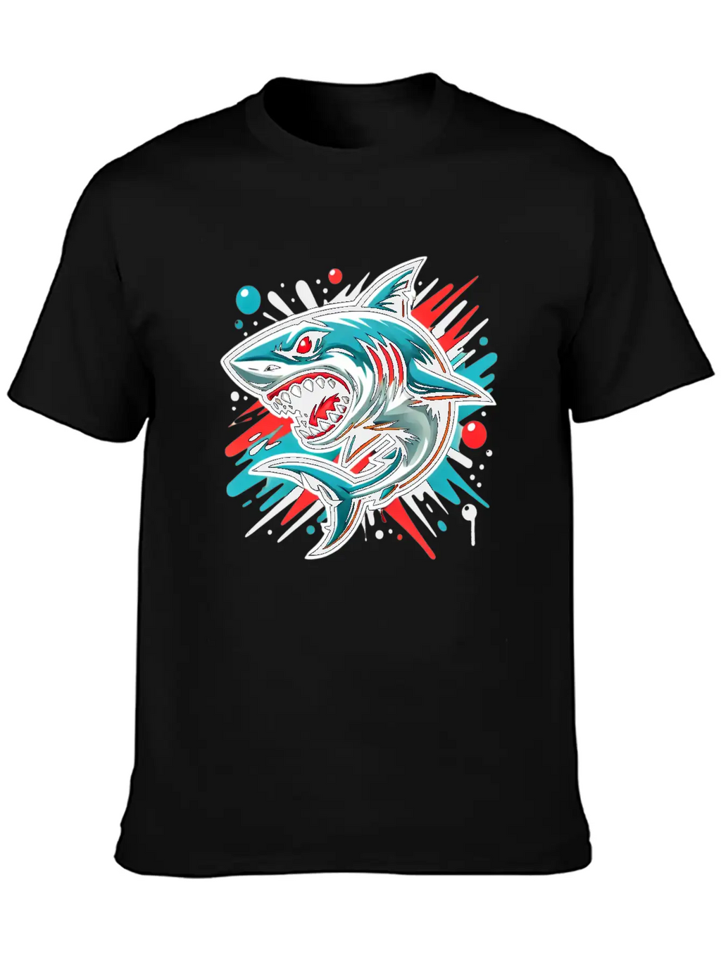 Shark Graffiti Oldschool Essential Cotton Tee For Daily Outfits – Unisex Style