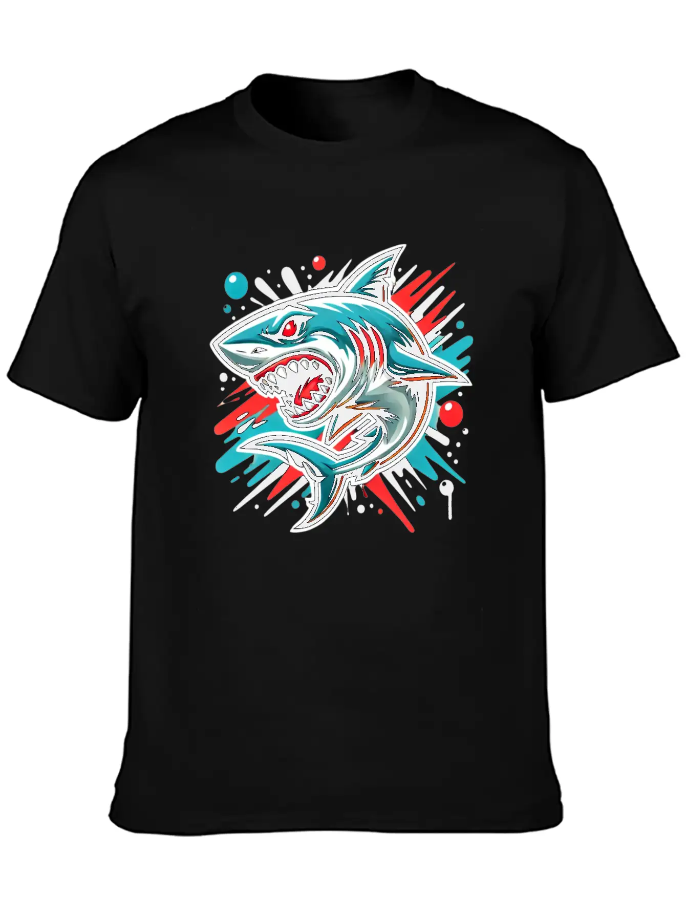 Shark Graffiti Oldschool Essential Cotton Tee For Daily Outfits – Unisex Style