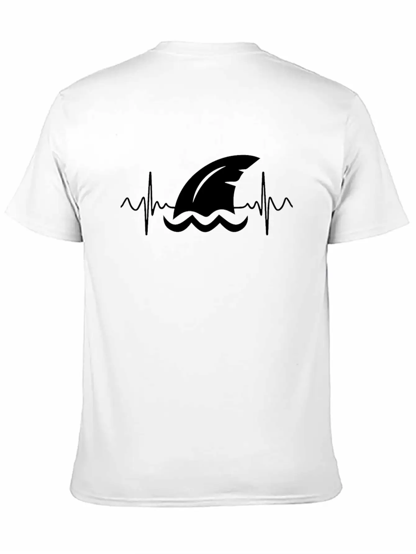 Shark Heart Line Diver Shark Fin Heartbeat Basic Graphic T-Shirt – Daily Comfort In Soft Cotton