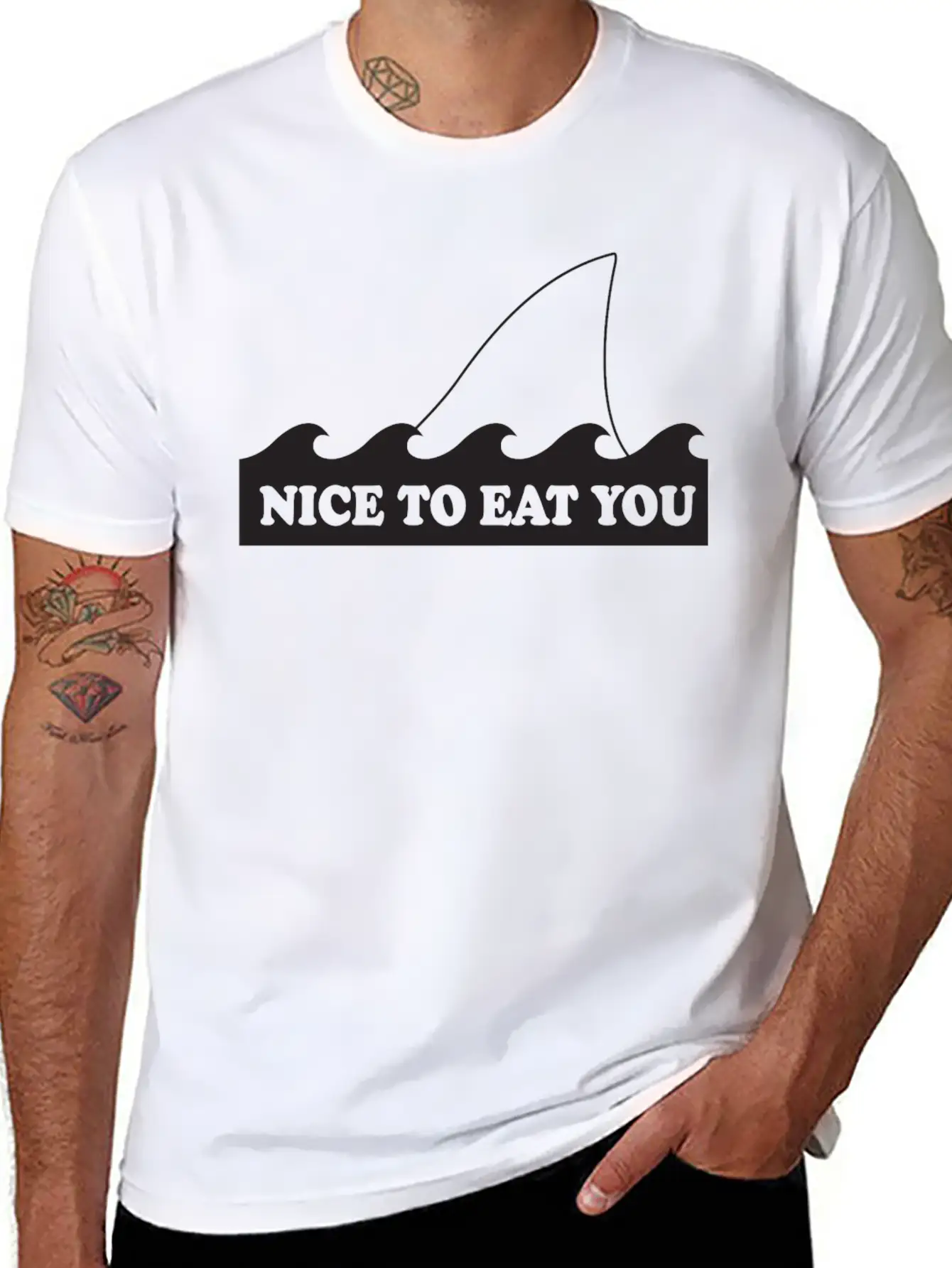 Shark - Shark. Nice To Eat You Breathable Graphic T-Shirt – Perfect For Casual Days