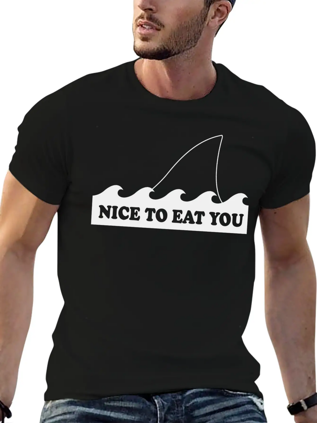 Shark - Shark. Nice To Eat You Breathable Graphic T-Shirt – Perfect For Casual Days