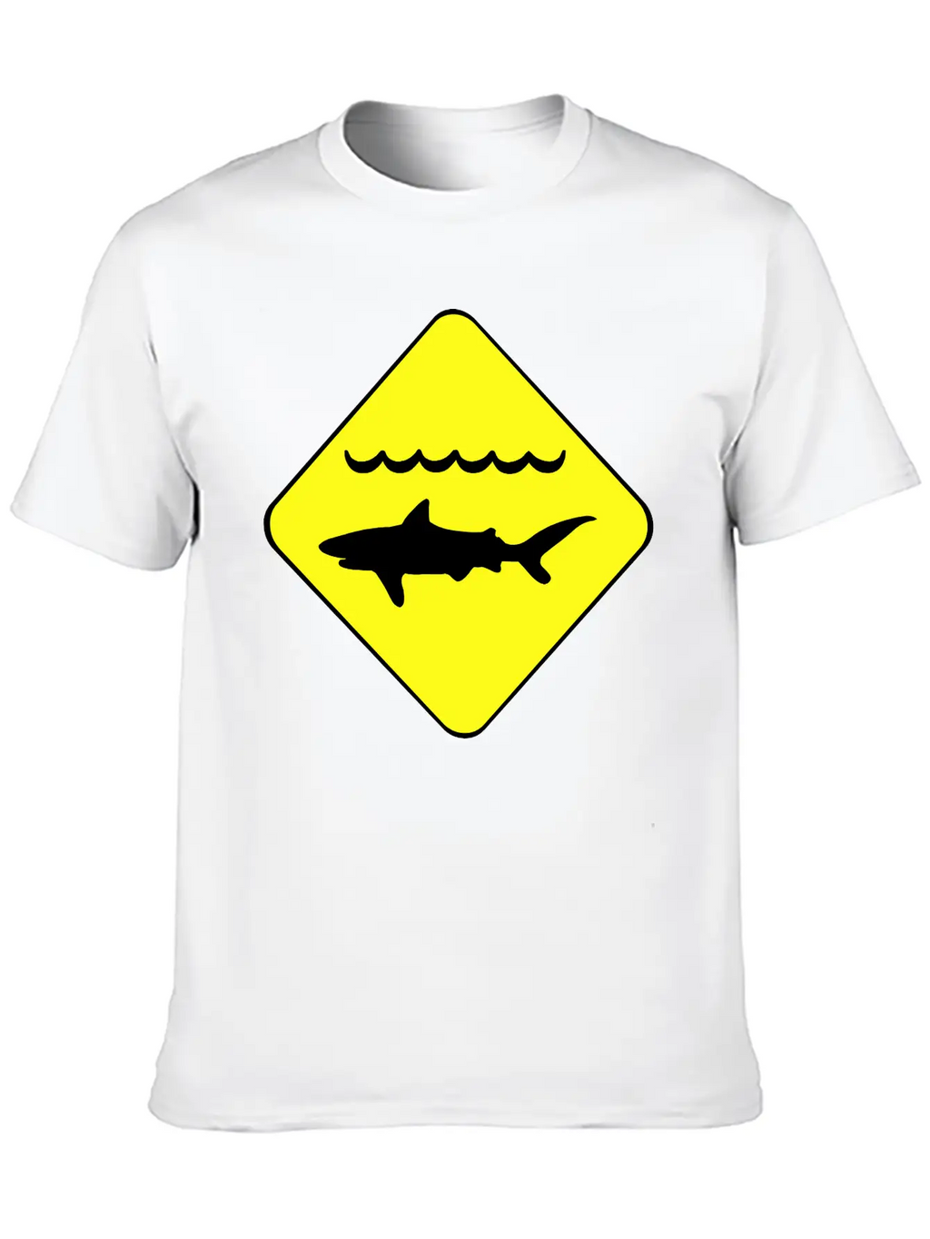 Shark Warning Symbol Classic Cotton Tee – Unisex Comfort For Any Season