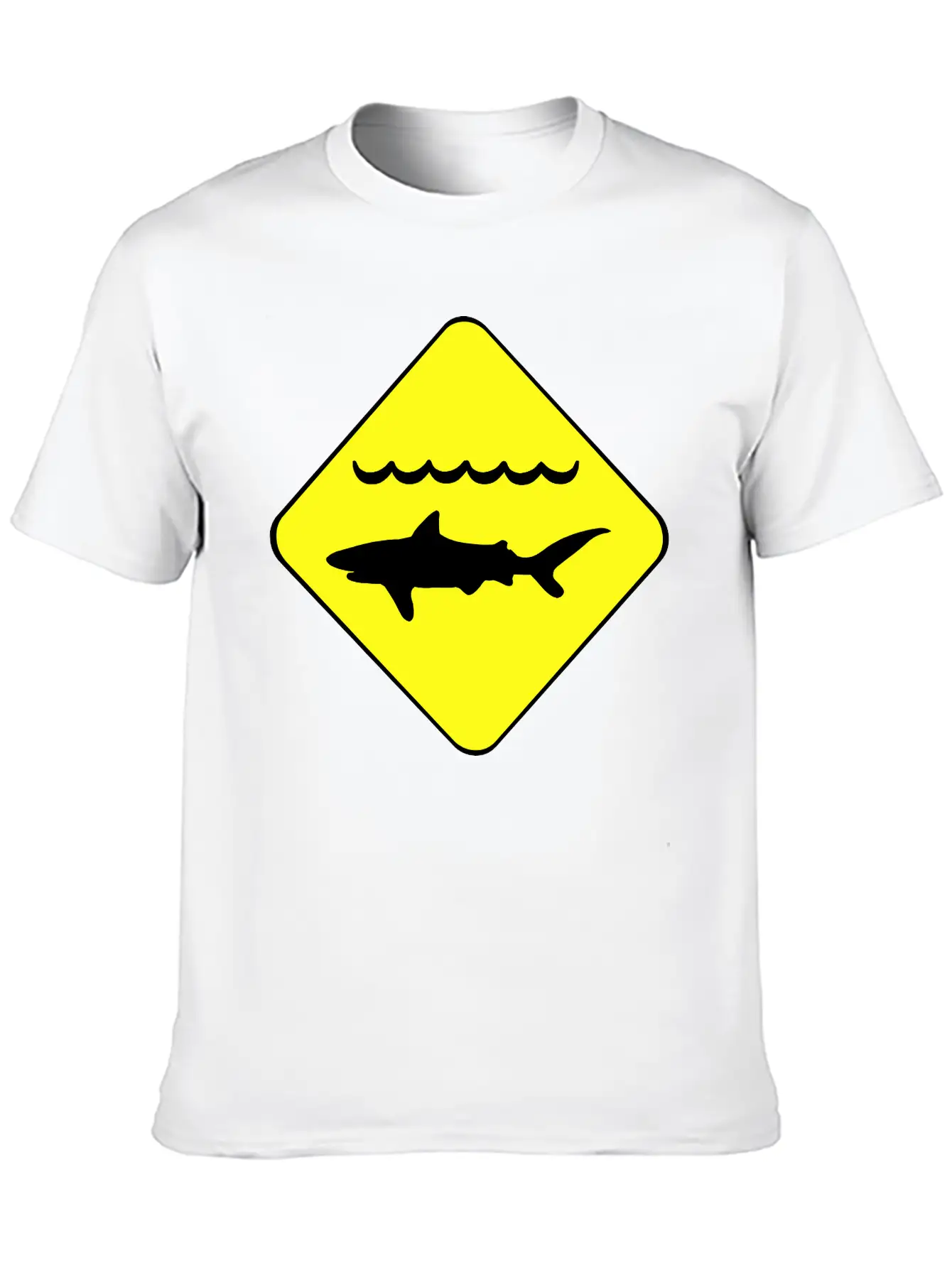 Shark Warning Symbol Classic Cotton Tee – Unisex Comfort For Any Season