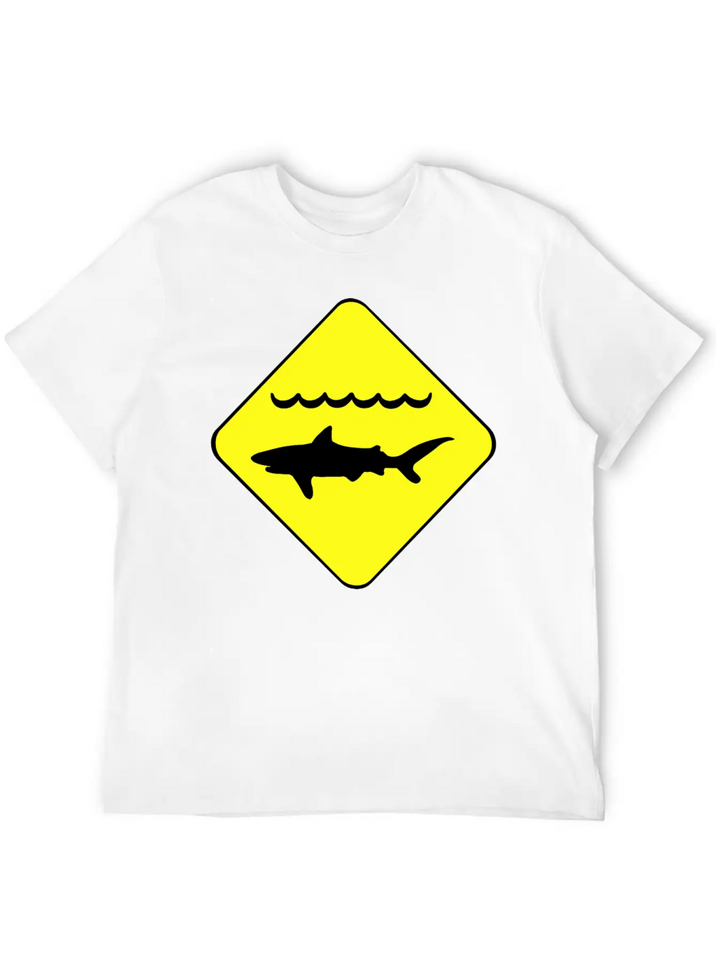 Shark Warning Symbol Classic Cotton Tee – Unisex Comfort For Any Season
