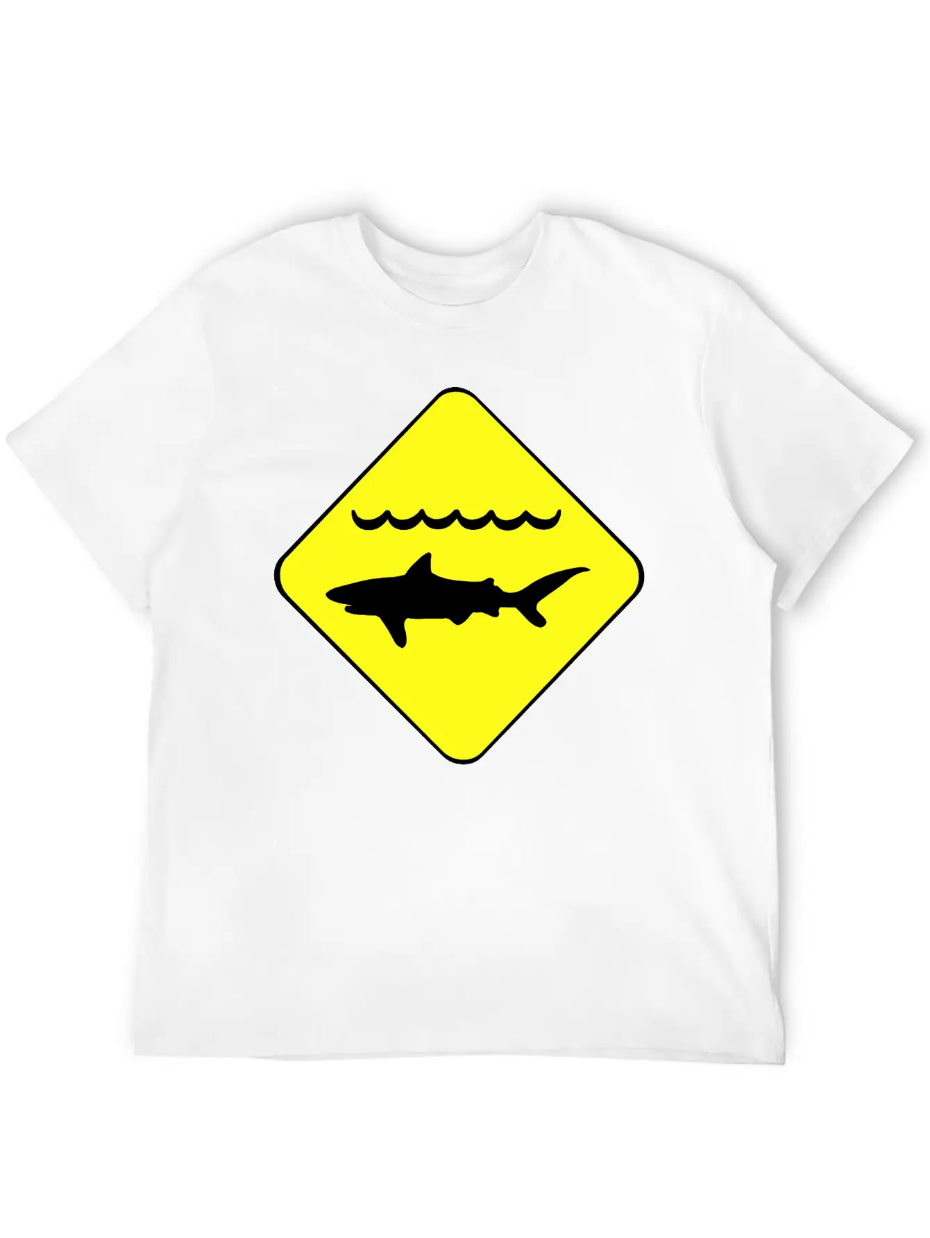 Shark Warning Symbol Classic Cotton Tee – Unisex Comfort For Any Season