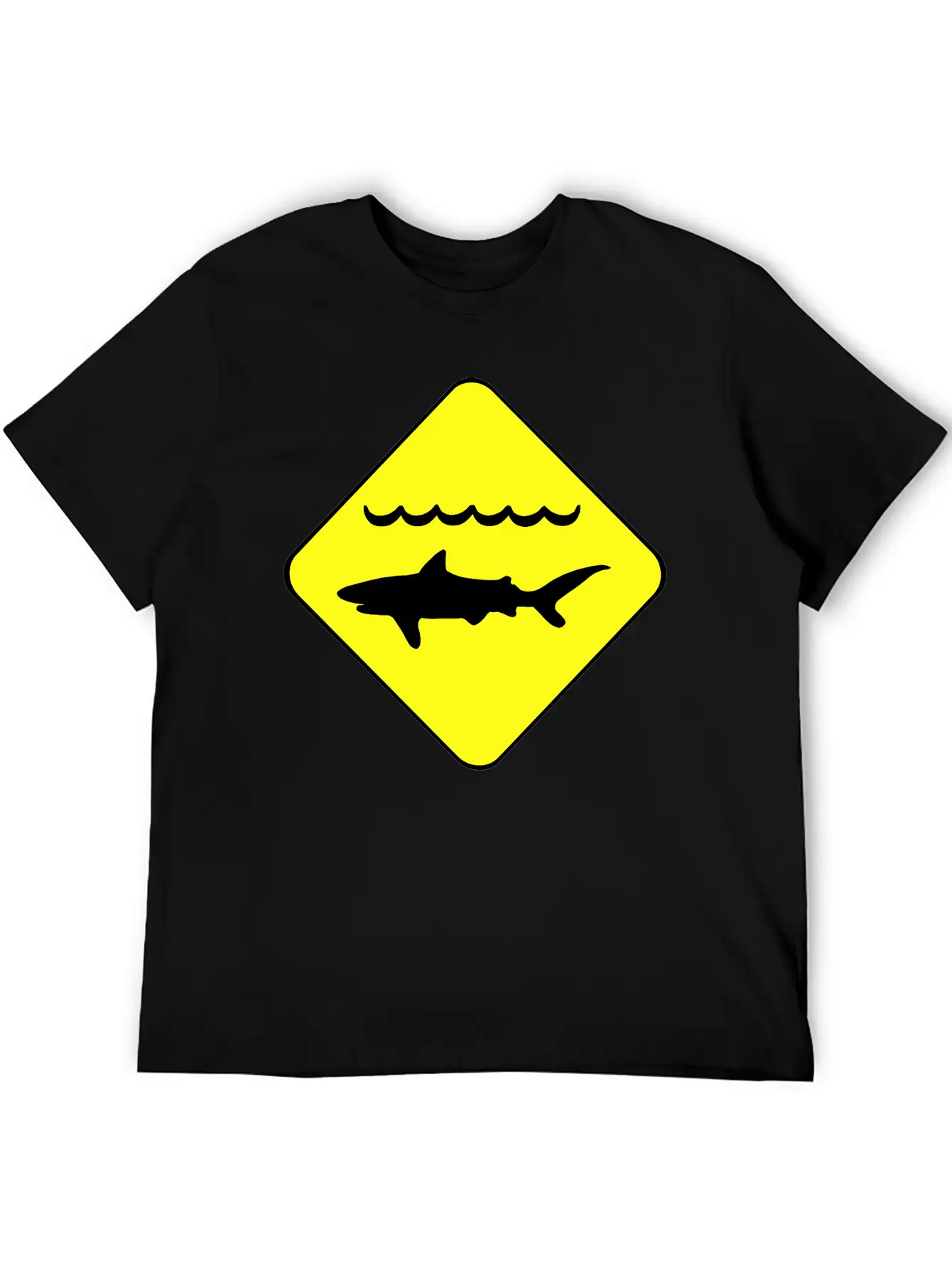 Shark Warning Symbol Classic Cotton Tee – Unisex Comfort For Any Season