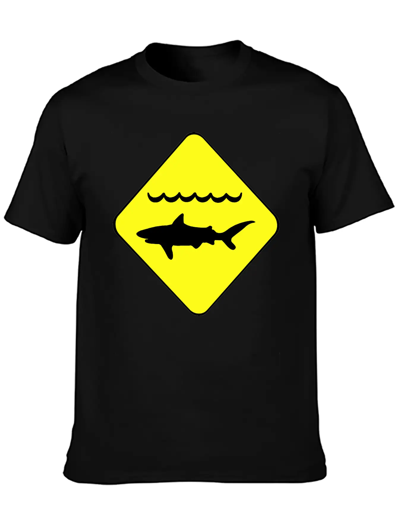 Shark Warning Symbol Classic Cotton Tee – Unisex Comfort For Any Season
