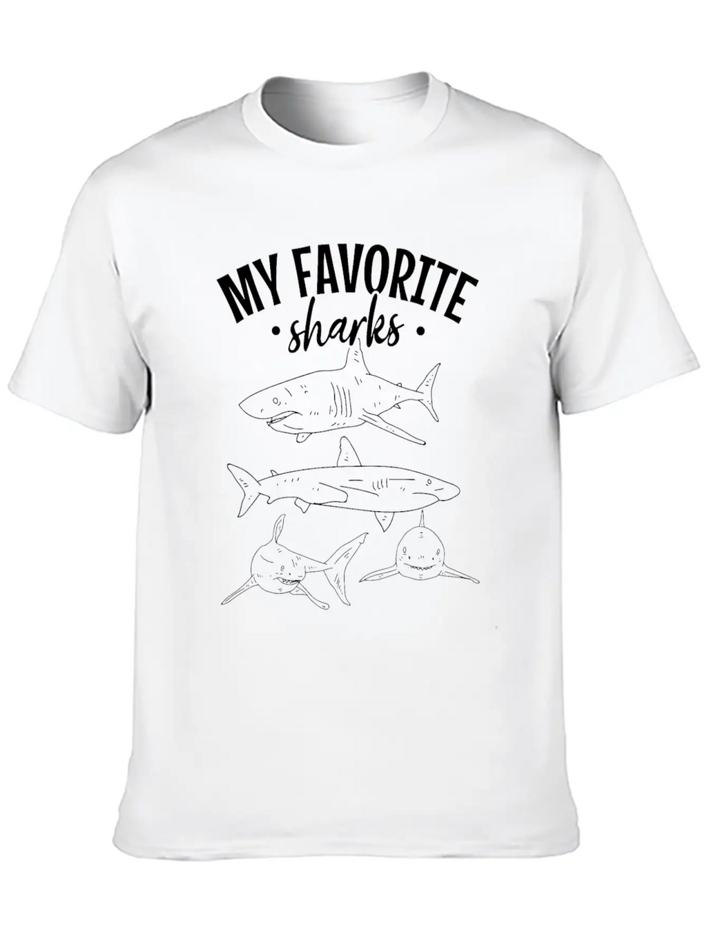 Sharkfish Shark Lover My Favorite Sharks Great Classic Cotton Tee – Unisex Comfort For Any Season
