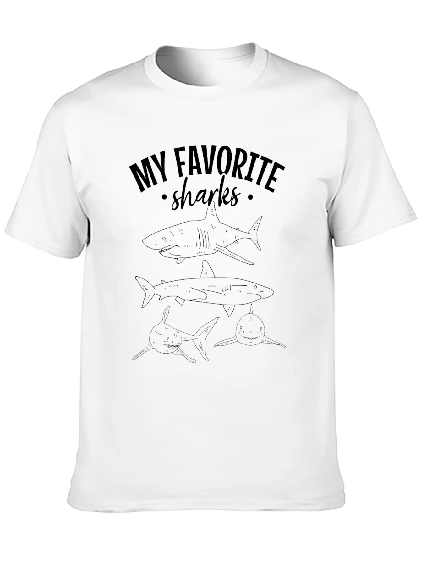 Sharkfish Shark Lover My Favorite Sharks Great Classic Cotton Tee – Unisex Comfort For Any Season